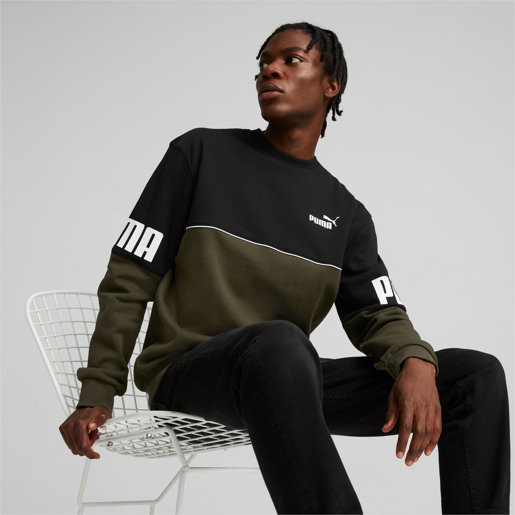 PUMA POWER Colourblock Men s Crew Neck Sweatshirt