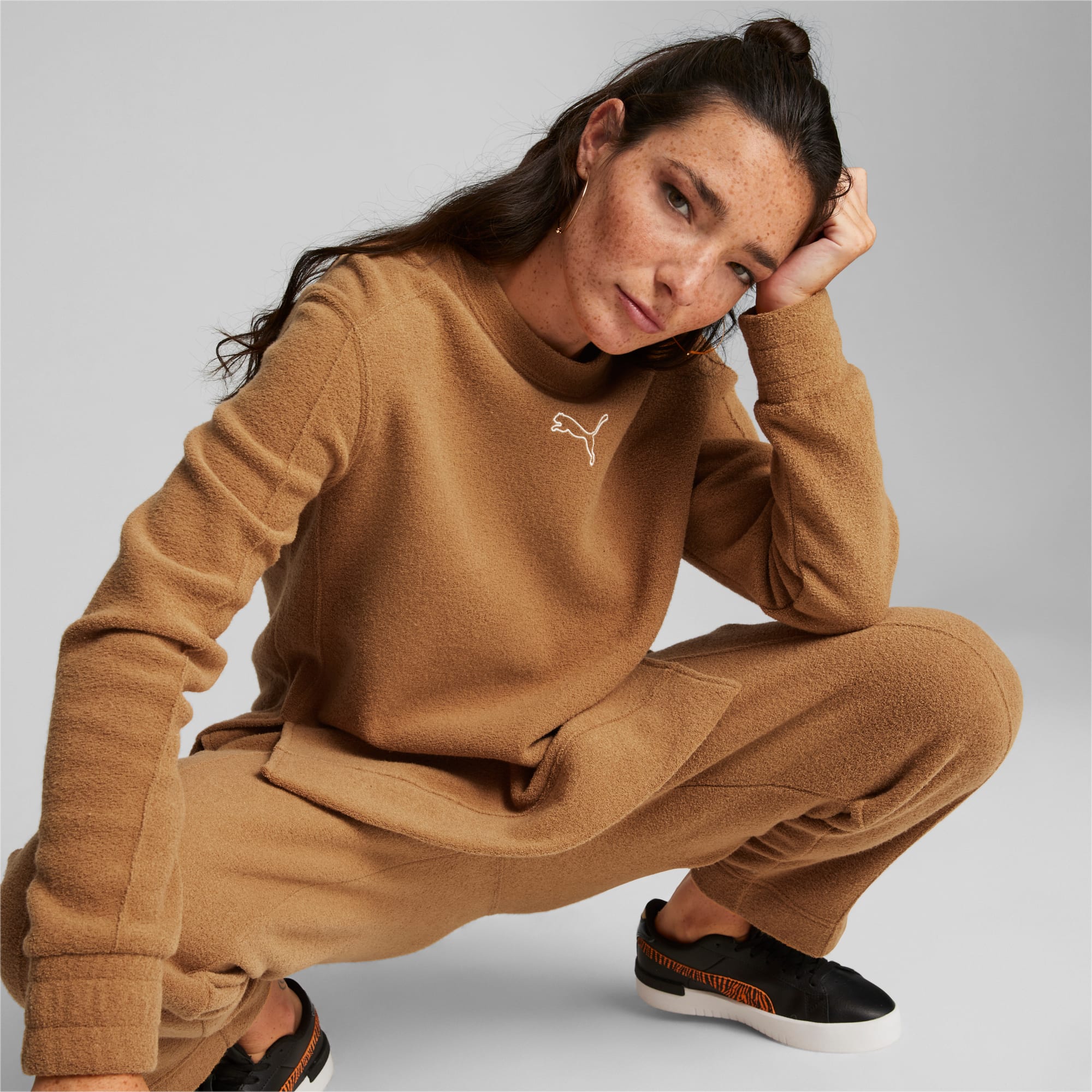 Puma khaki sweatshirt hotsell