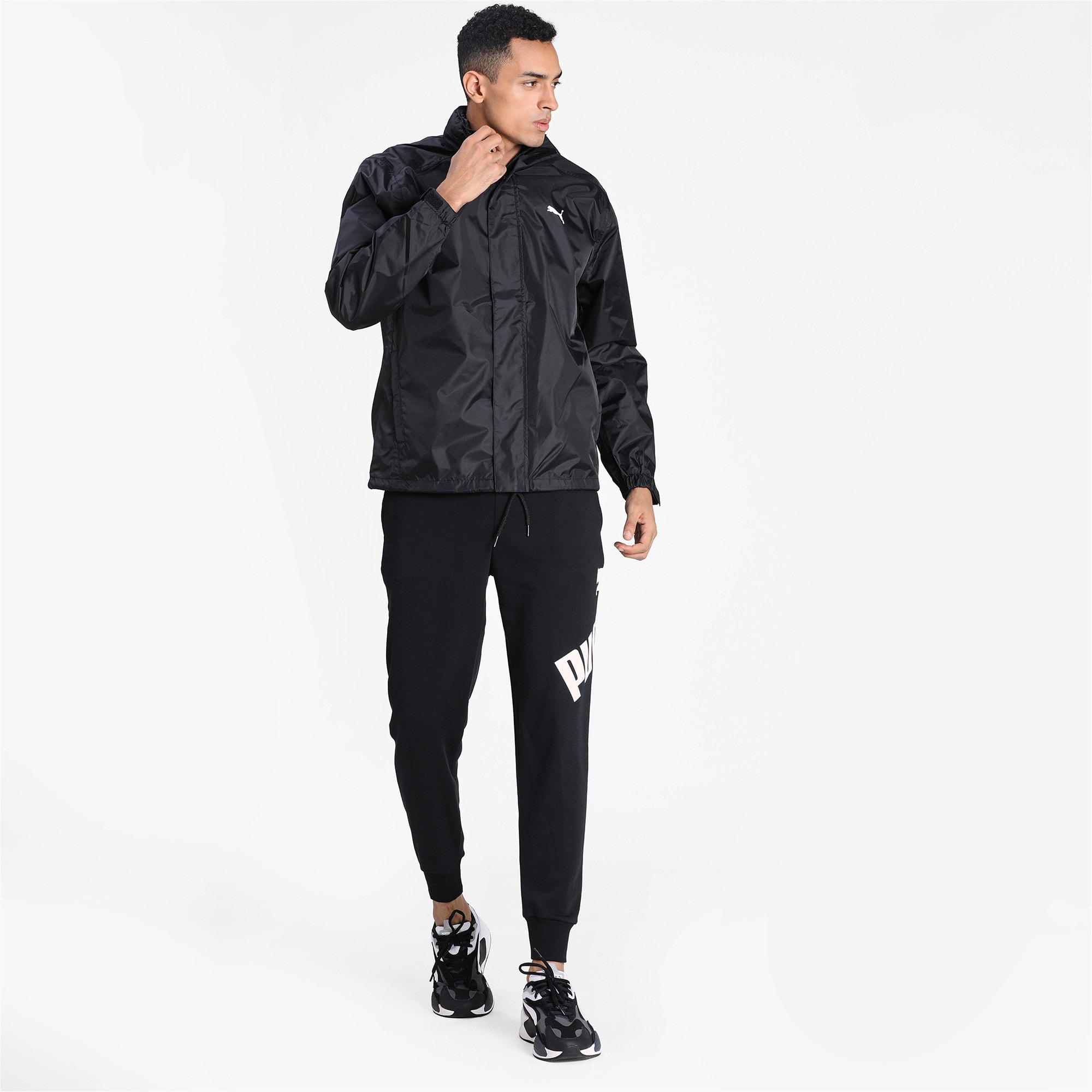 puma black rain jacket