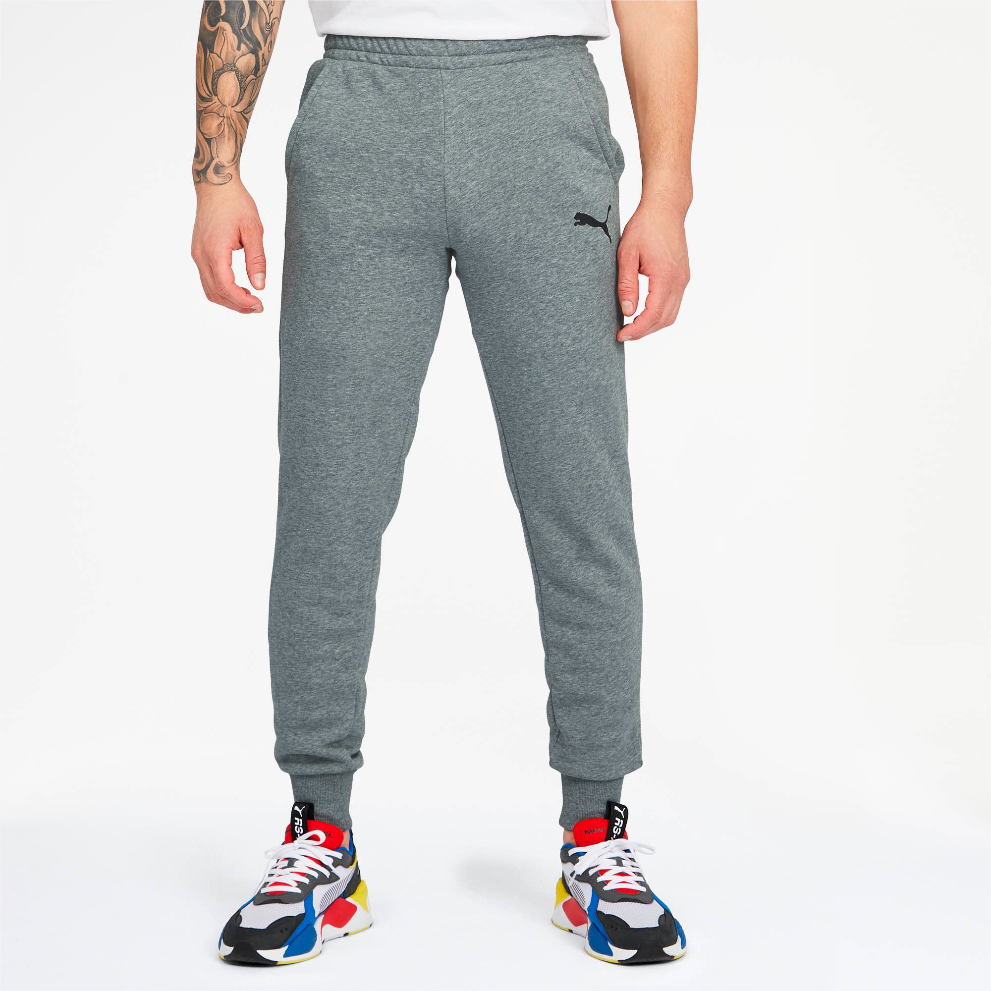 puma tapered fleece pants mens