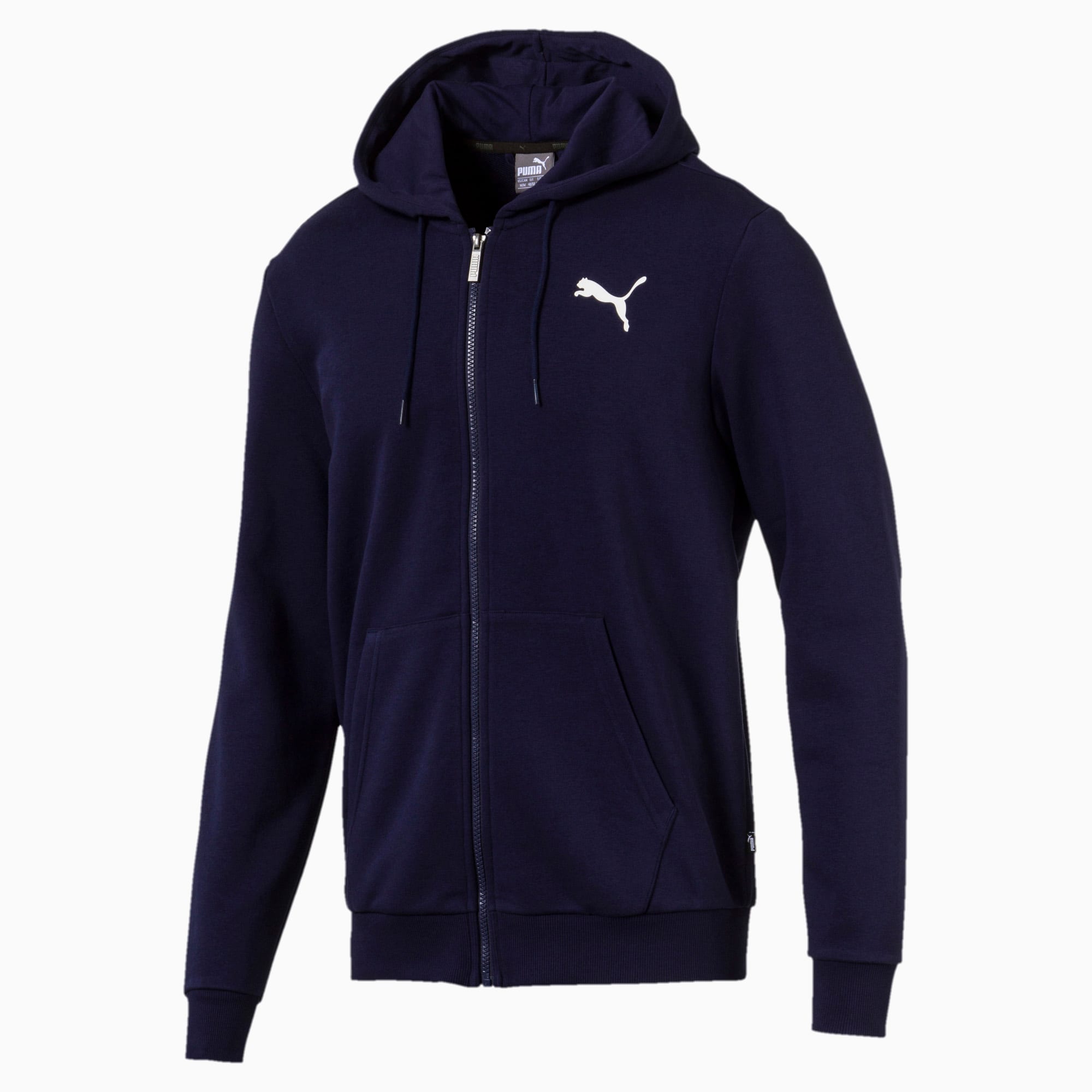 Puma essentials men's hooded fleece jacket clearance