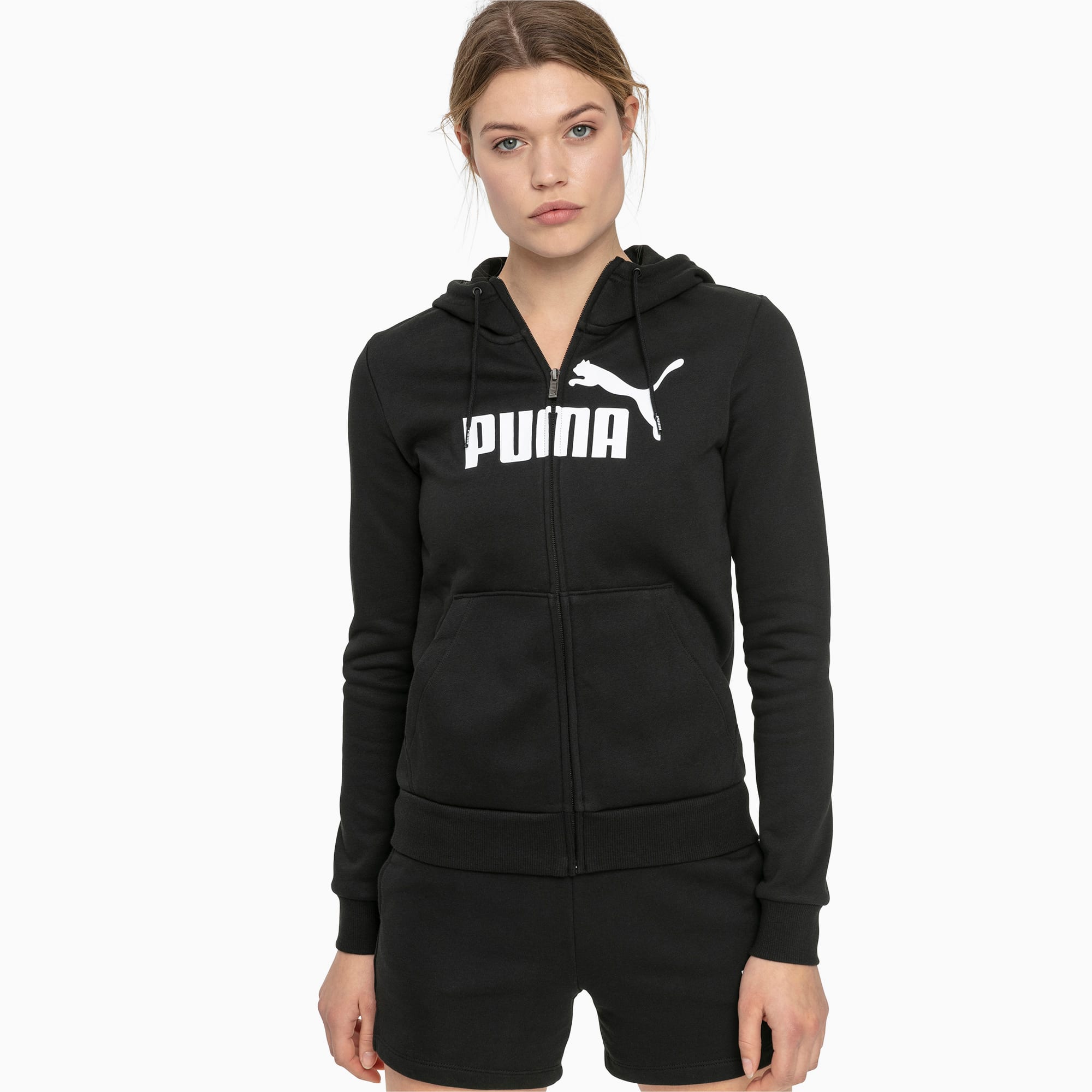 puma essential hooded jacket