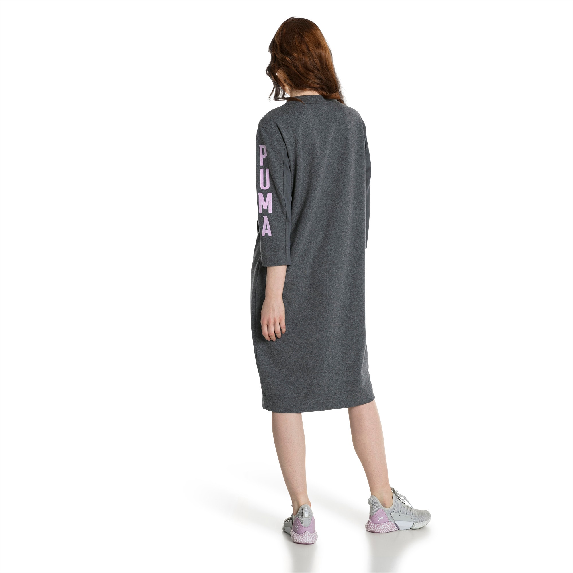 PUMA Women's Fusion Crew Sweat Dress W, Light Gray Heather/Foil