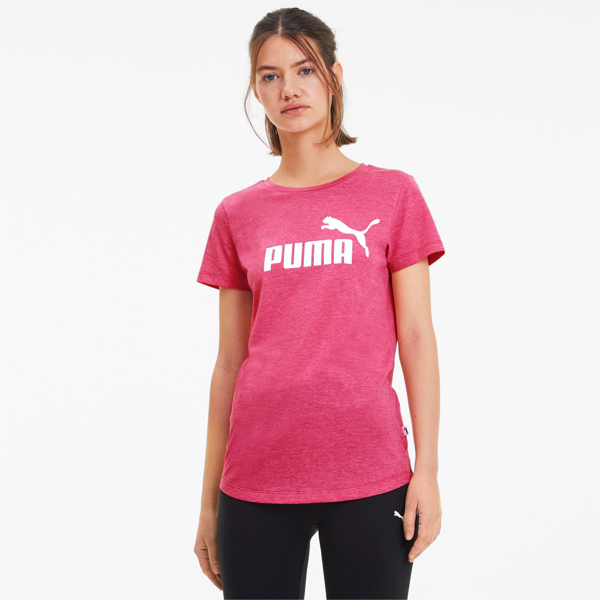 puma active logo heather tee