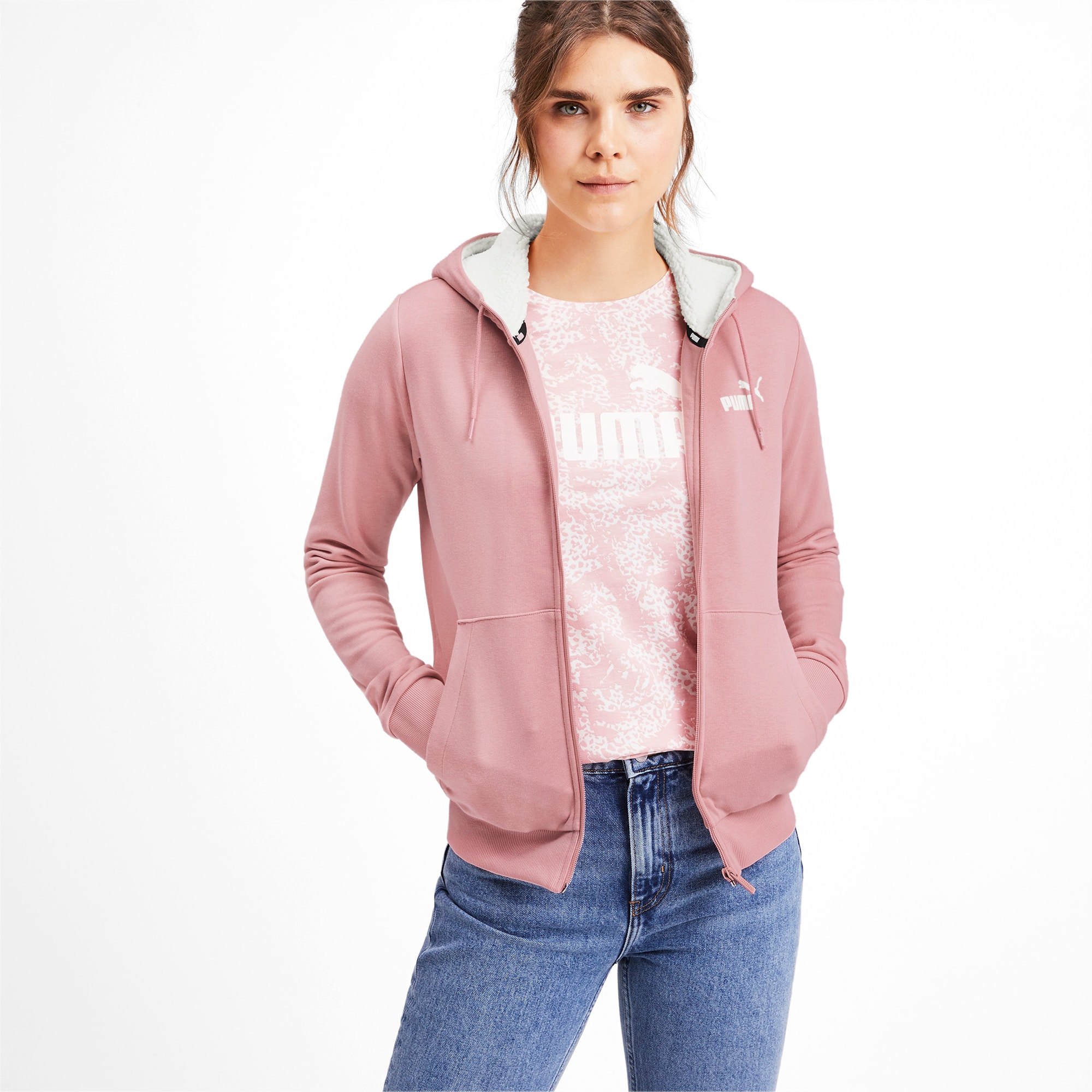 women's sherpa hooded jacket