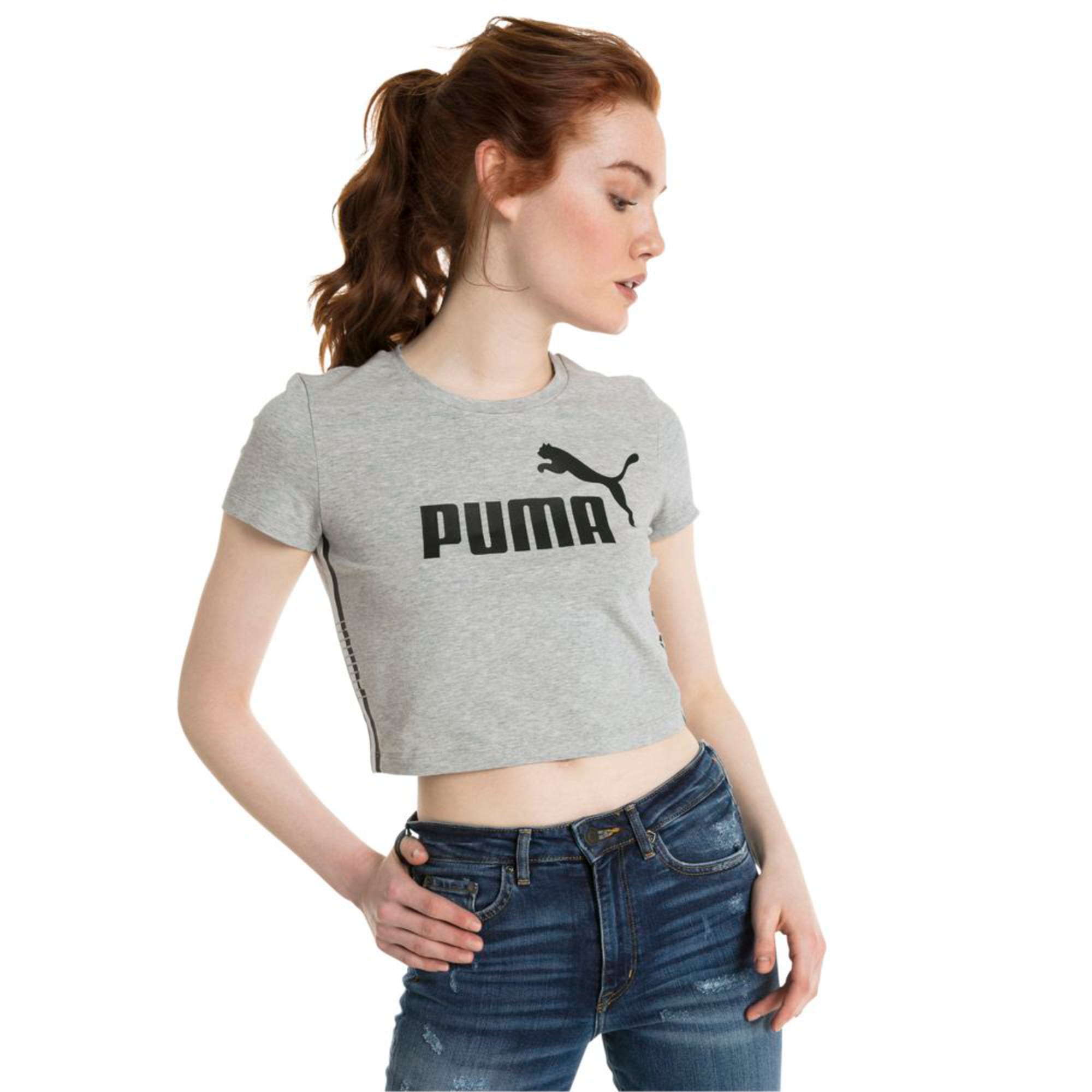 puma tape logo cropped tee
