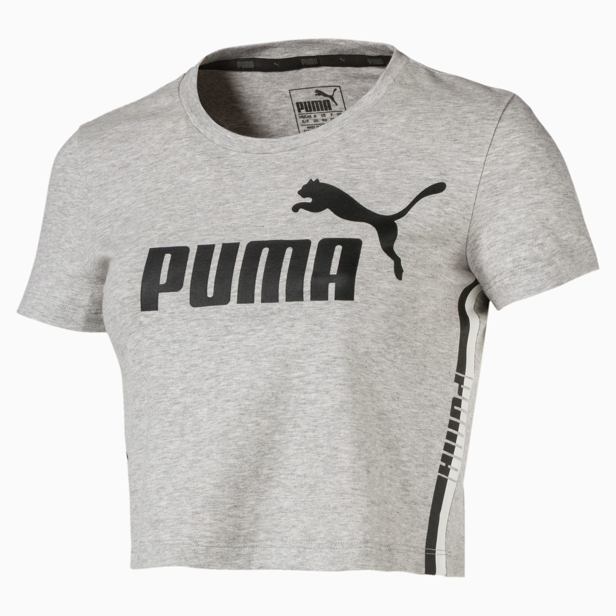 Puma tape logo cropped tee deals