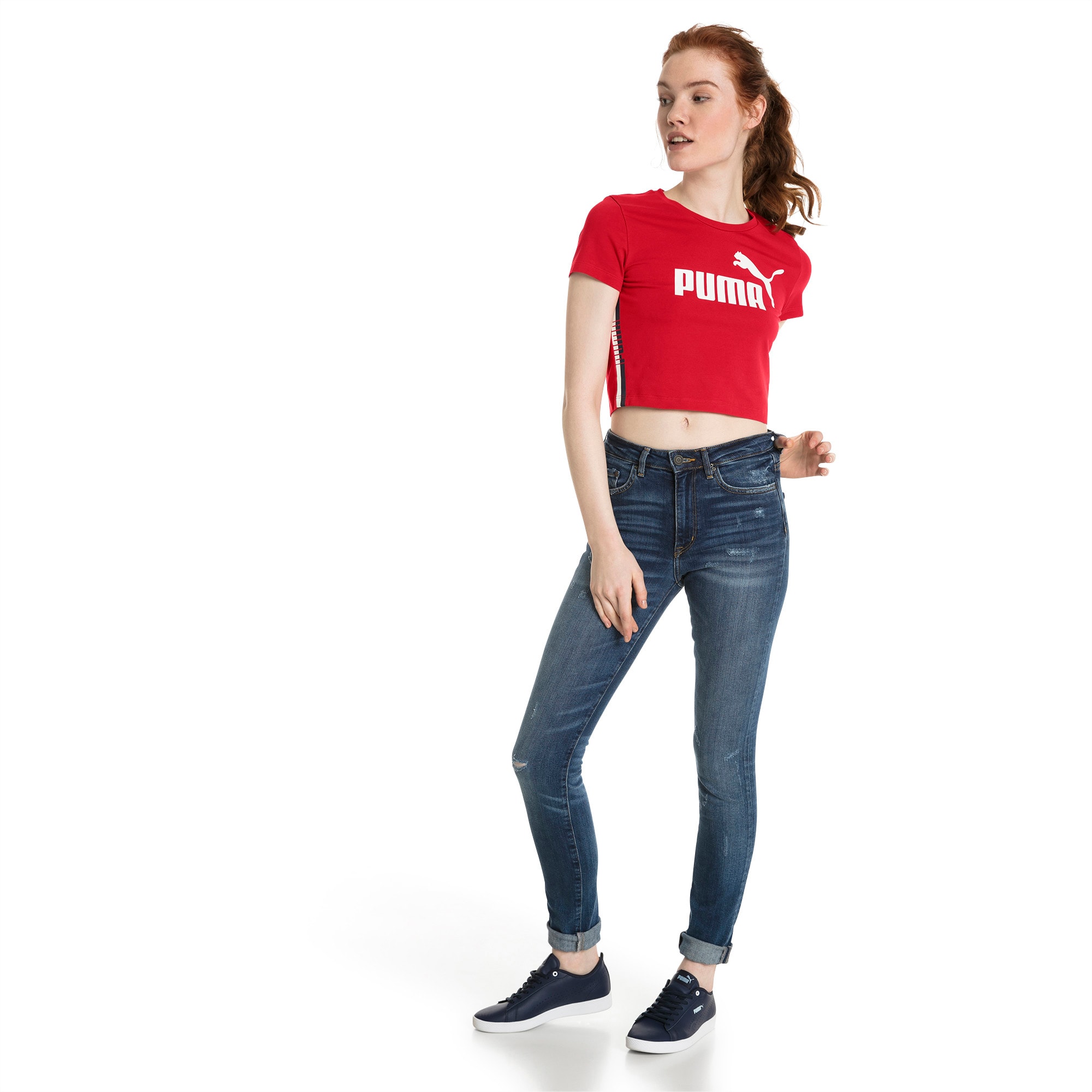 puma tape logo cropped tee