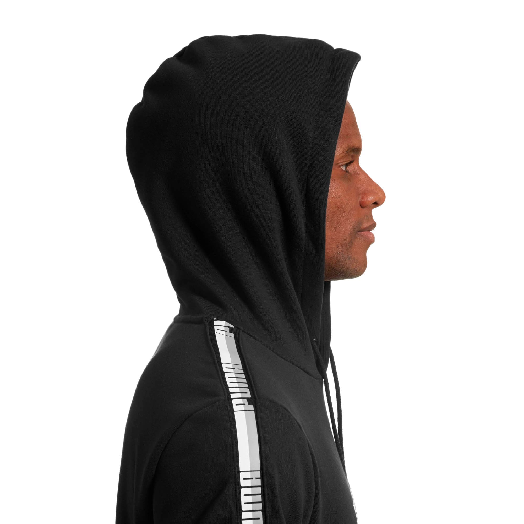 puma taped hoodie in black