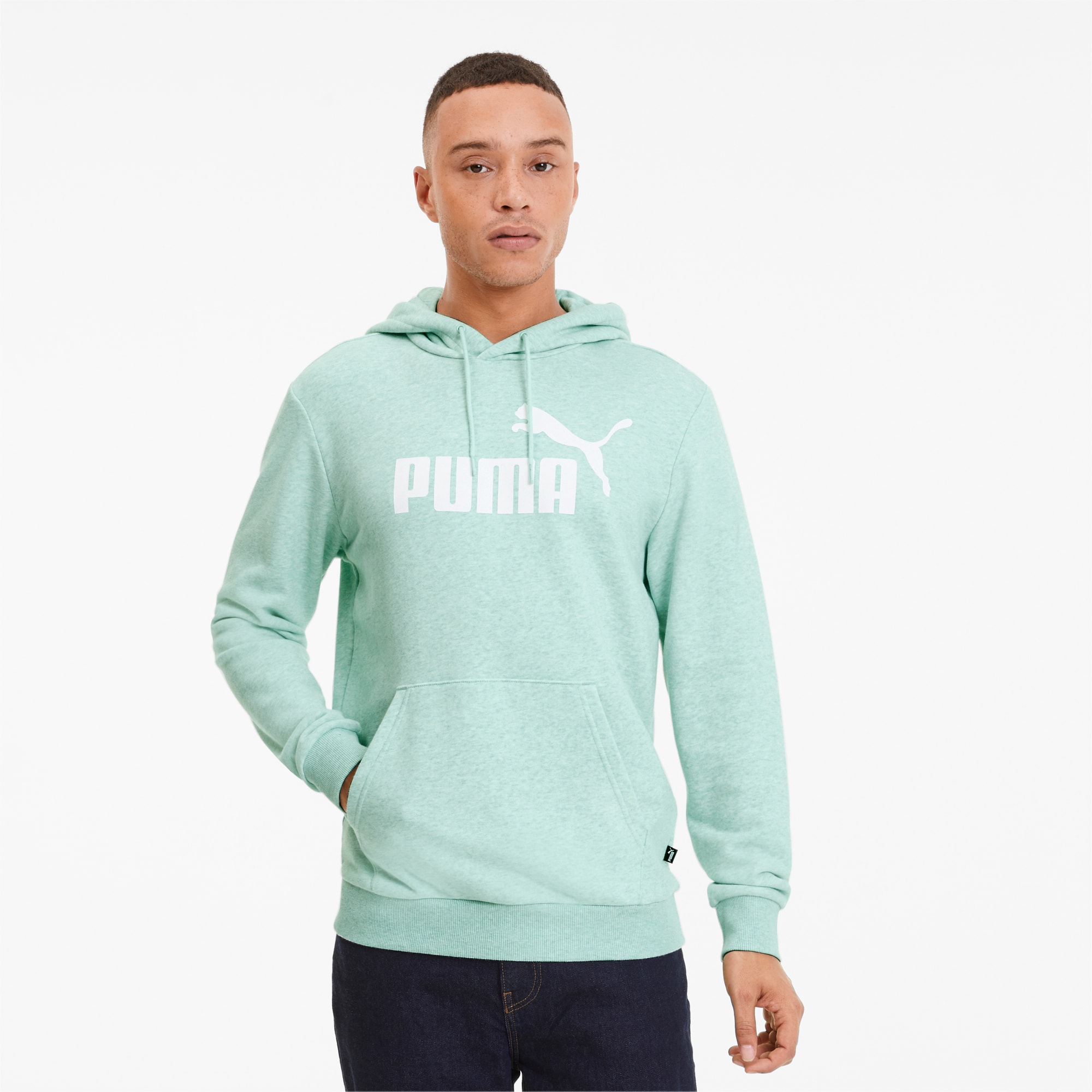 mens green puma hoodie
