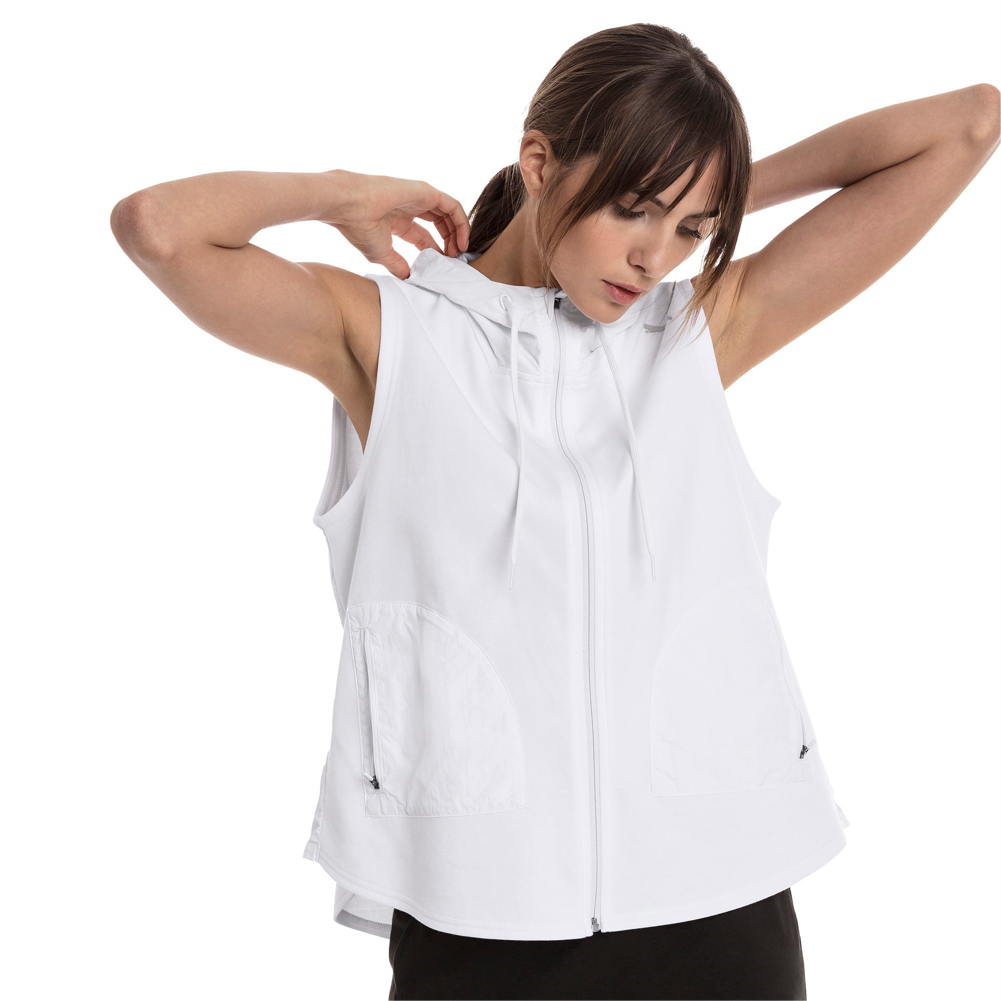 womens sleeveless hoodie vest