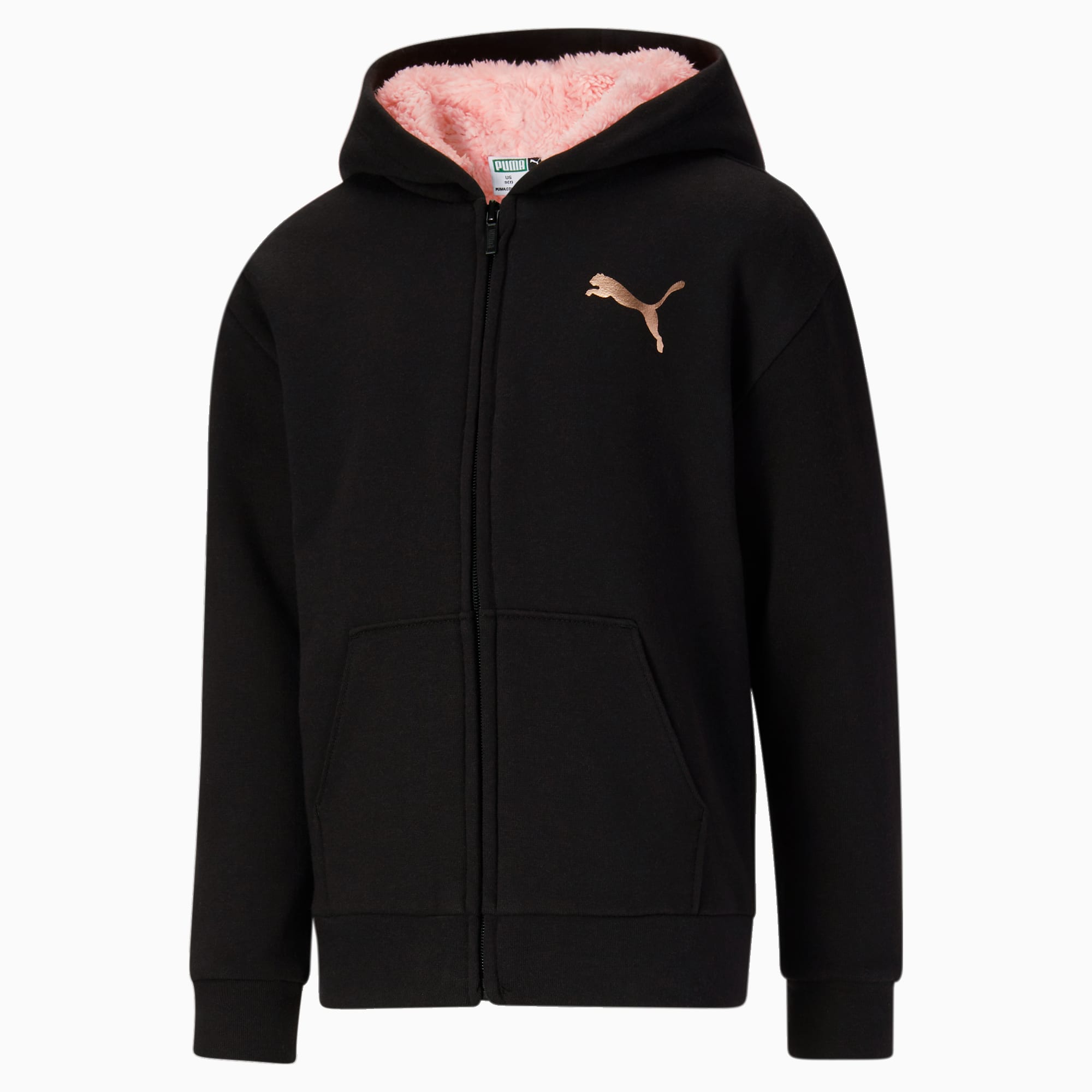 Black puma zip up hoodie best sale