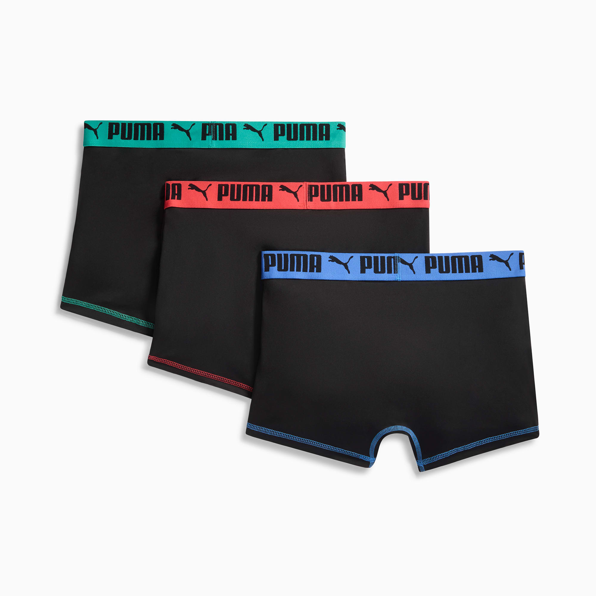 PUMA Men's Big & Tall 3 Pack Athletic Fit Boxer Briefs, Puma Black