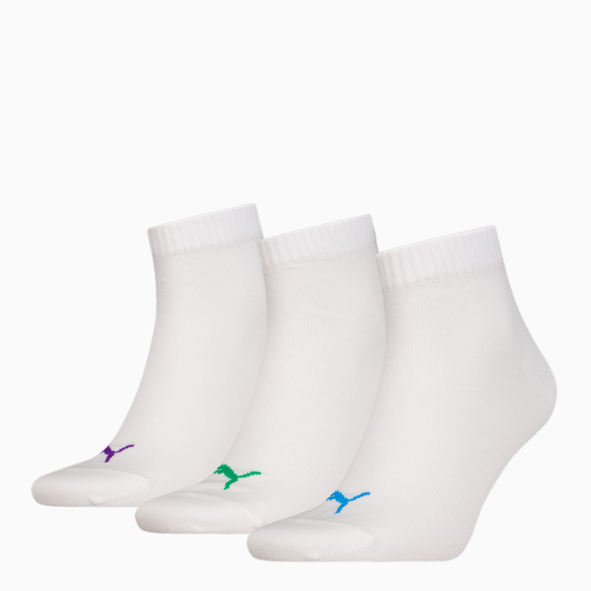 PUMA Unisex Quarter Plain Socks 3 Pack
