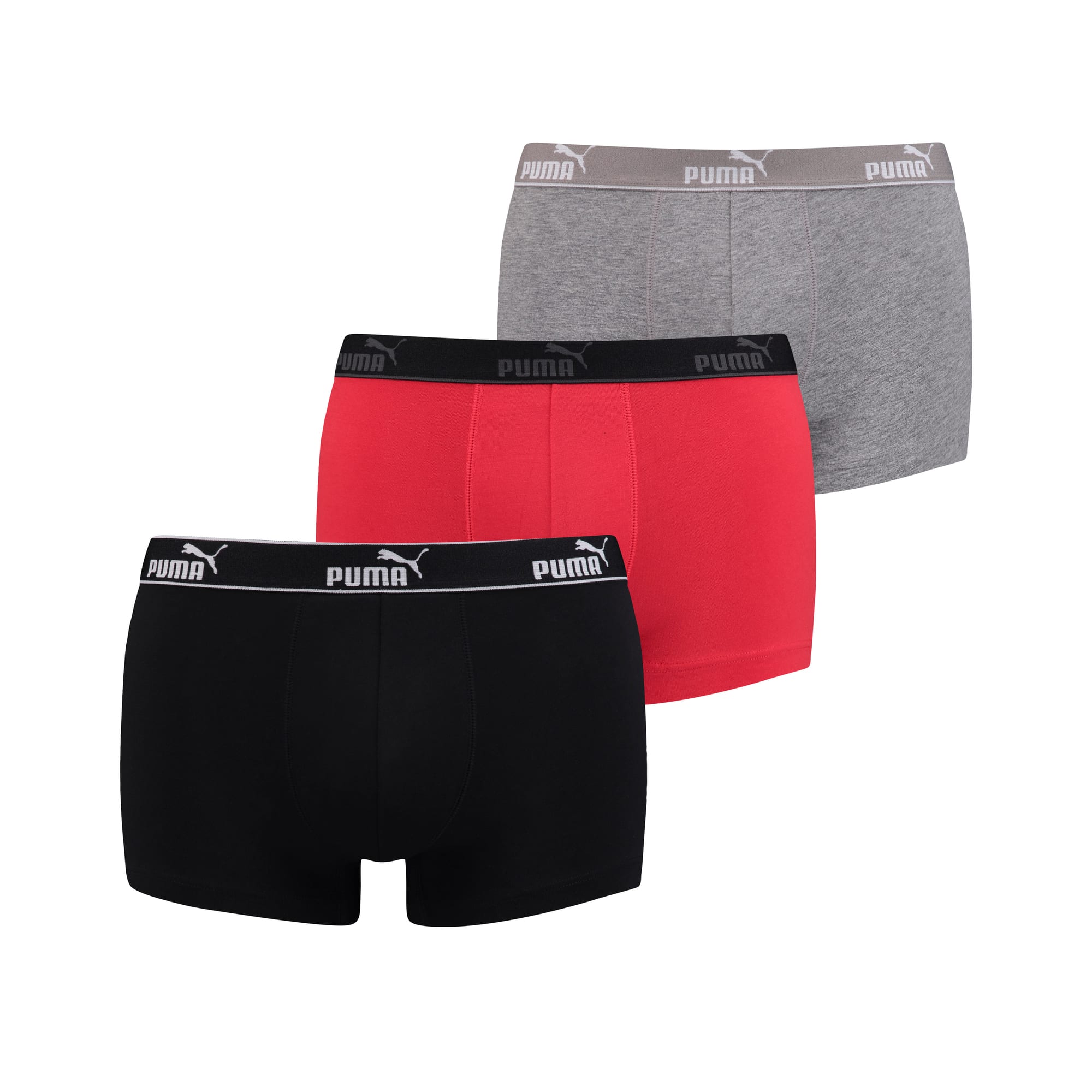 Men S Basic Boxer 3 Pack Black Red Puma Underwear Puma