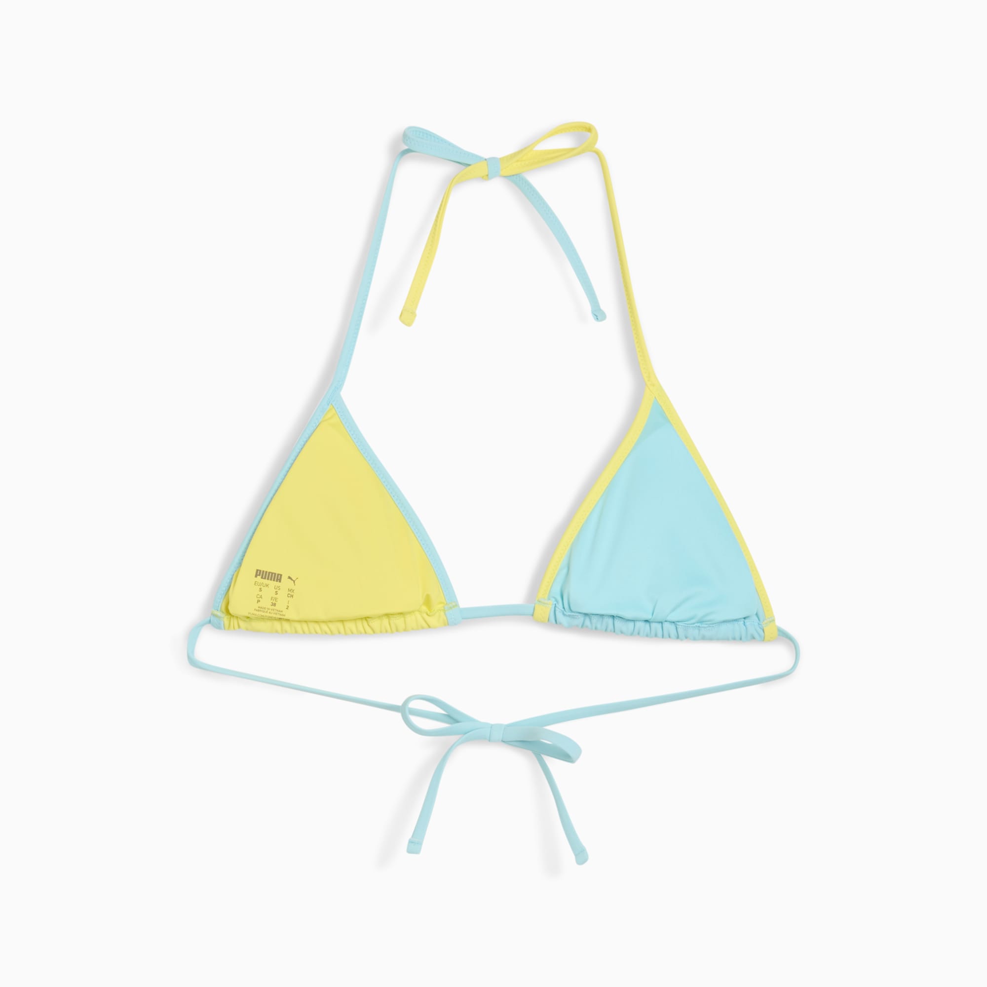 PUMA Swim Women's Triangle Bikini Top, mint, large