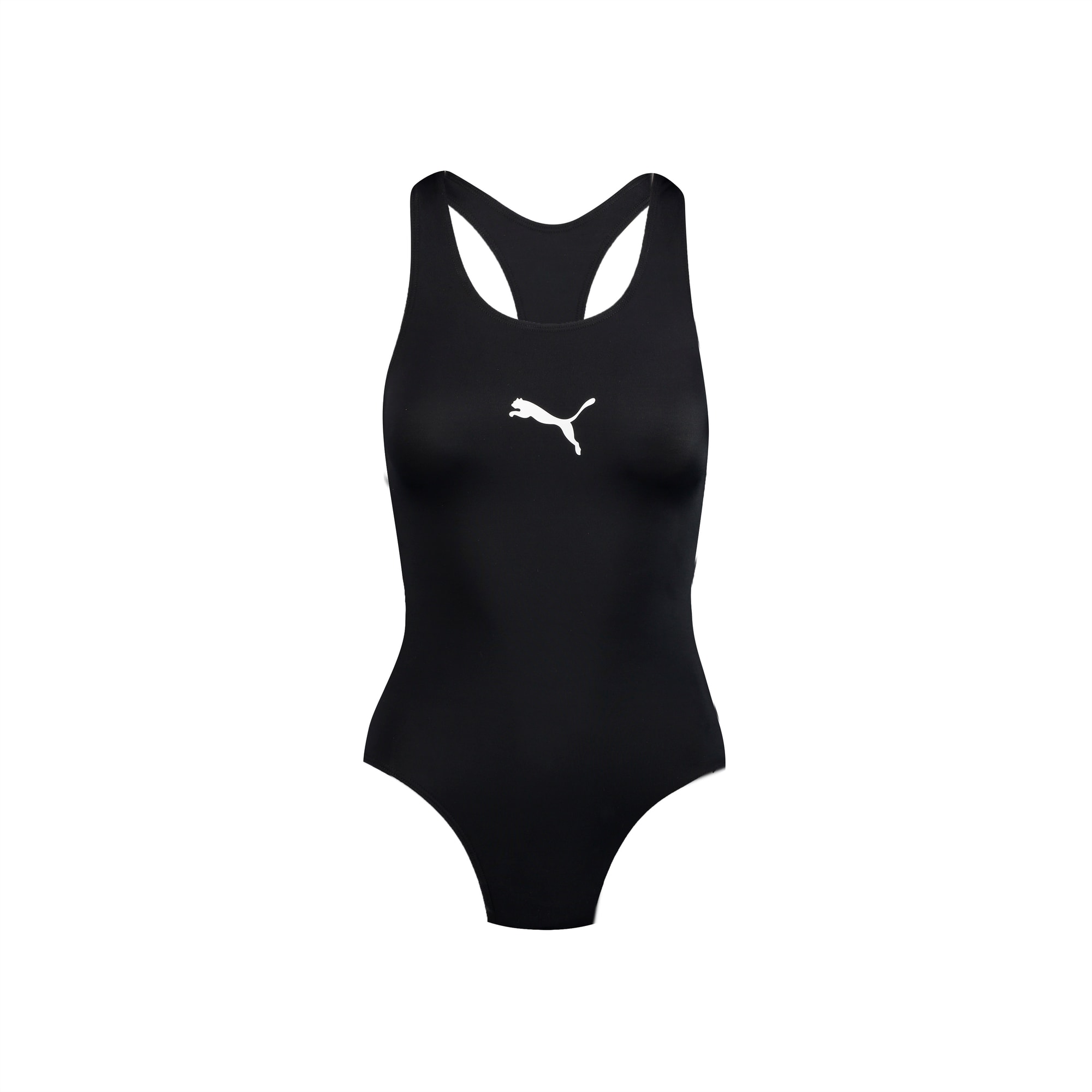 black racerback swimsuit