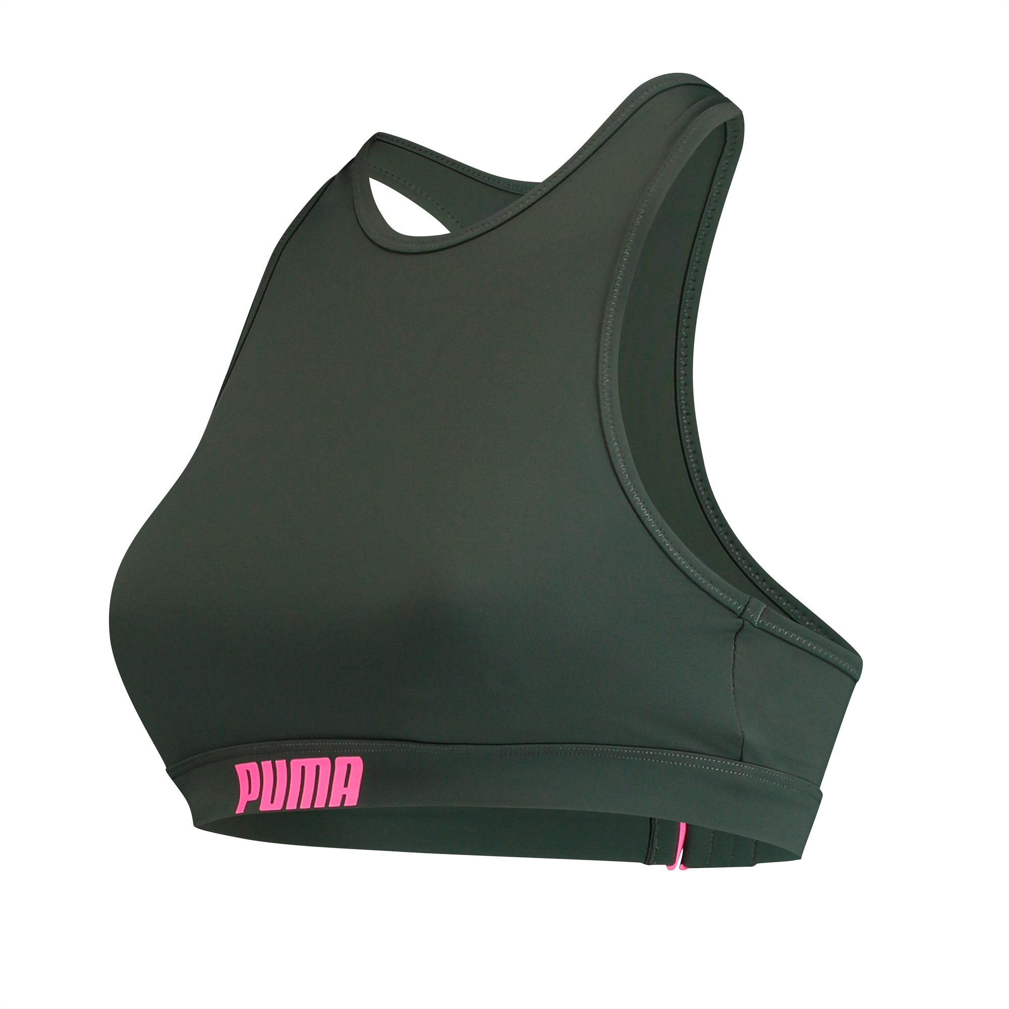 PUMA Swim Women's Racerback Top, thyme, large