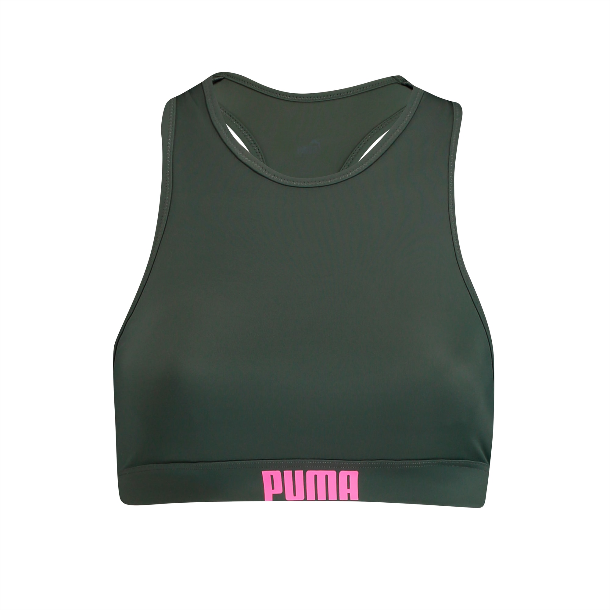 PUMA Swim Women's Racerback Top, thyme, large