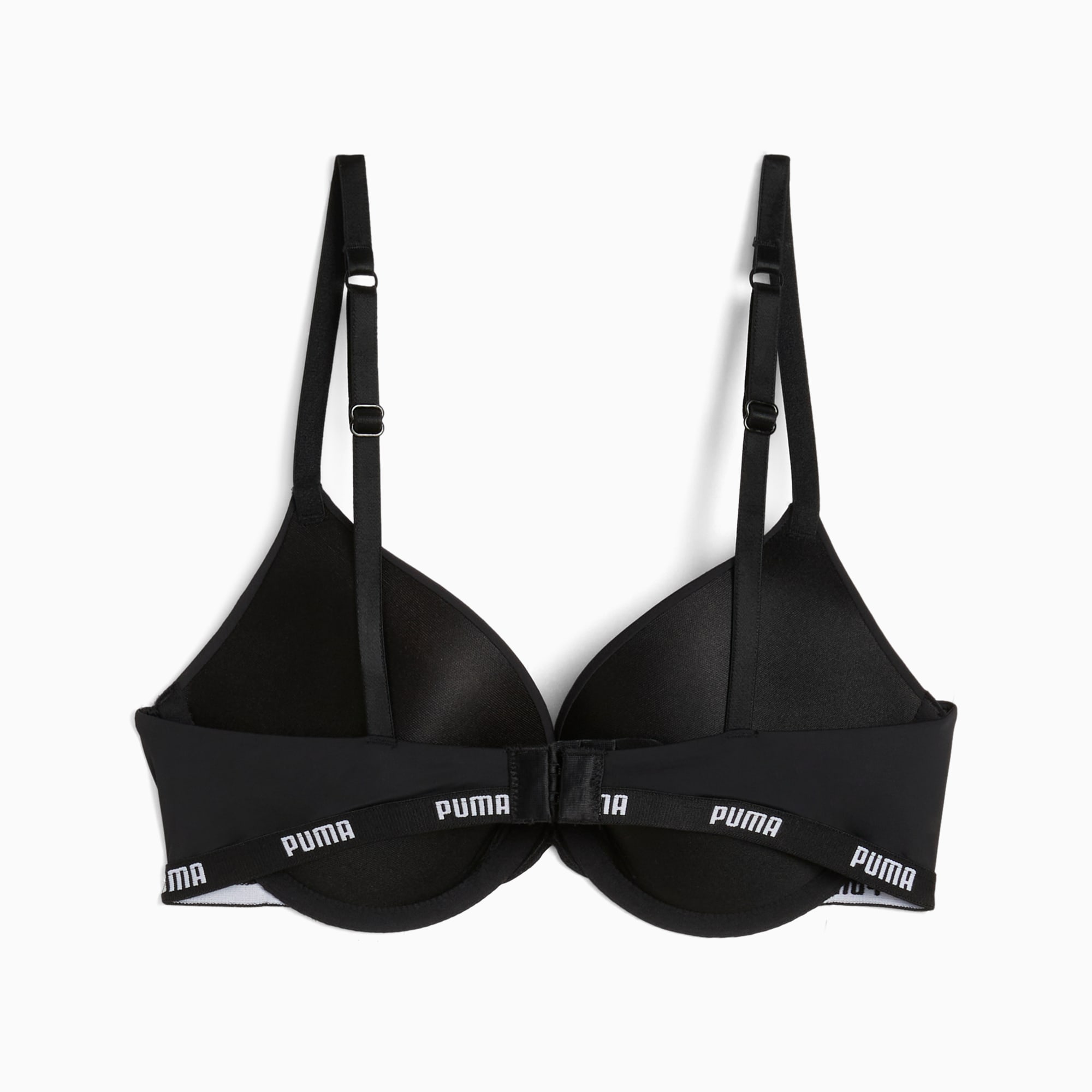 Zwarte PUMA dames bh met band met PUMA logo en verstelbare bandjes.