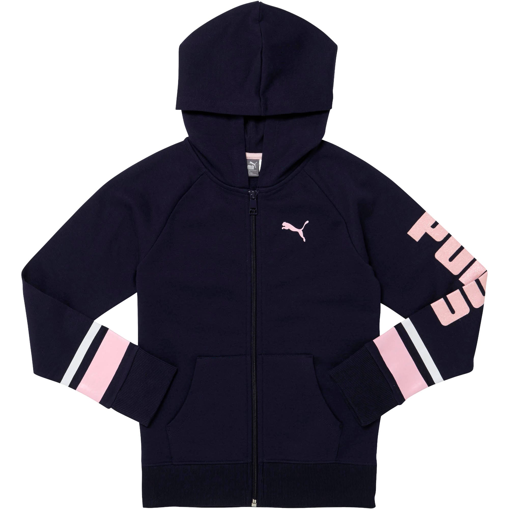 Girls Cotton Fleece Full Zip Raglan Hoodie JR