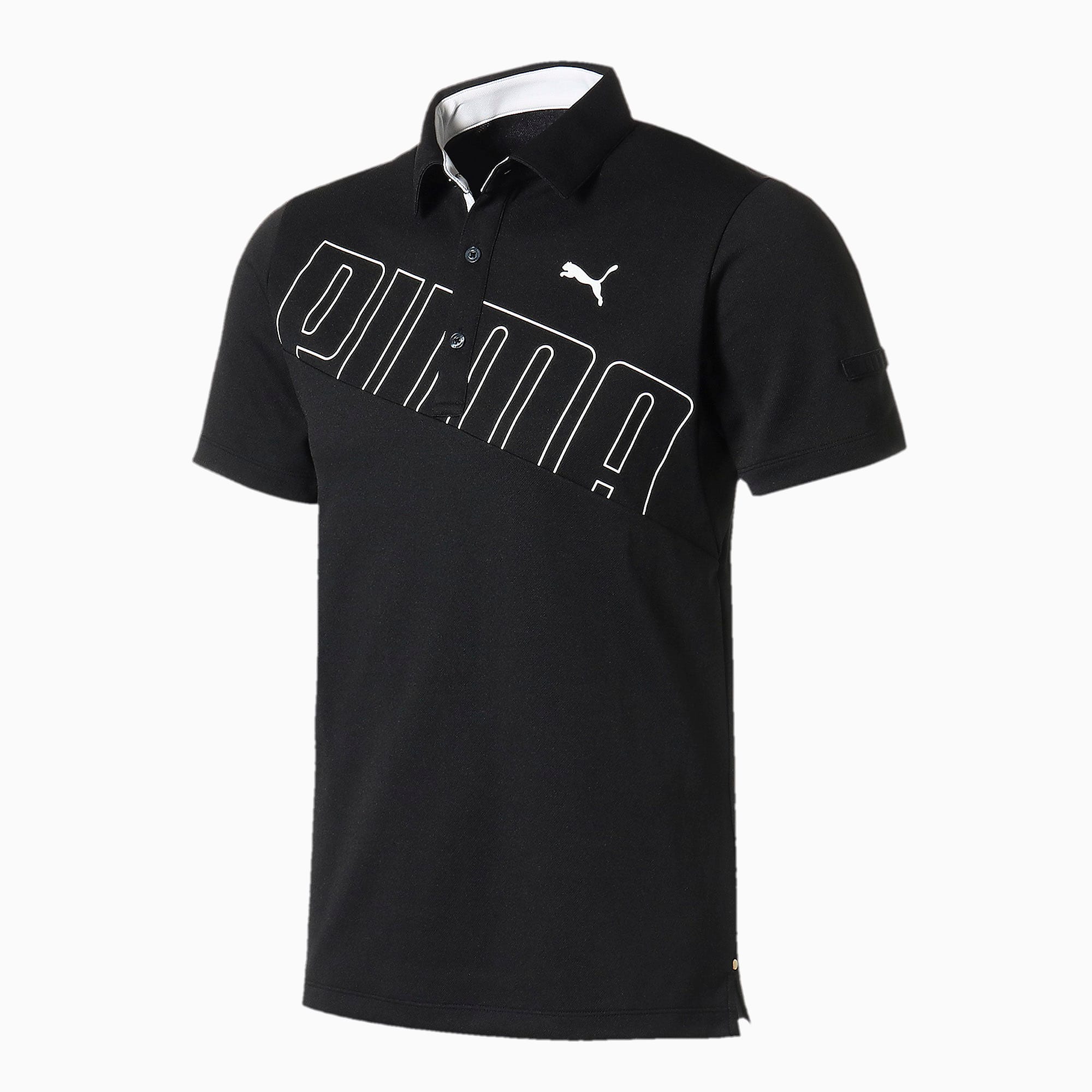 Puma公式 ゴルフ ビッグ プーマ ロゴ 半袖 ポロシャツ メンズ Puma Black プーマ セール プーマ