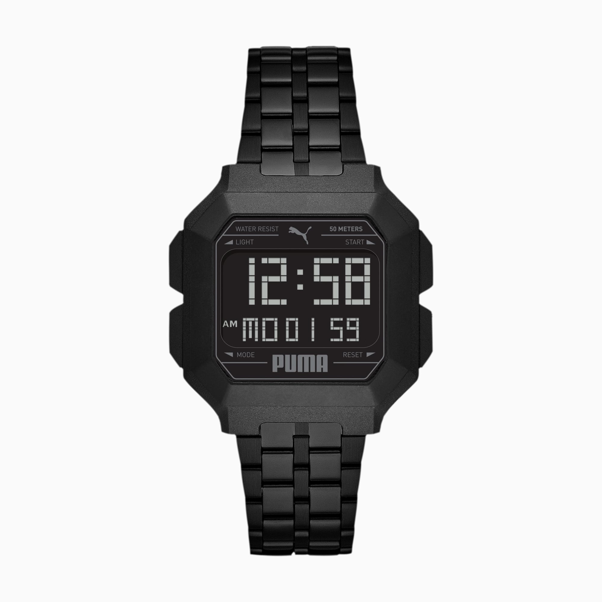 REMIX Stainless Steel Unisex Digital Watch | Black/Black | PUMA Shoes | PUMA