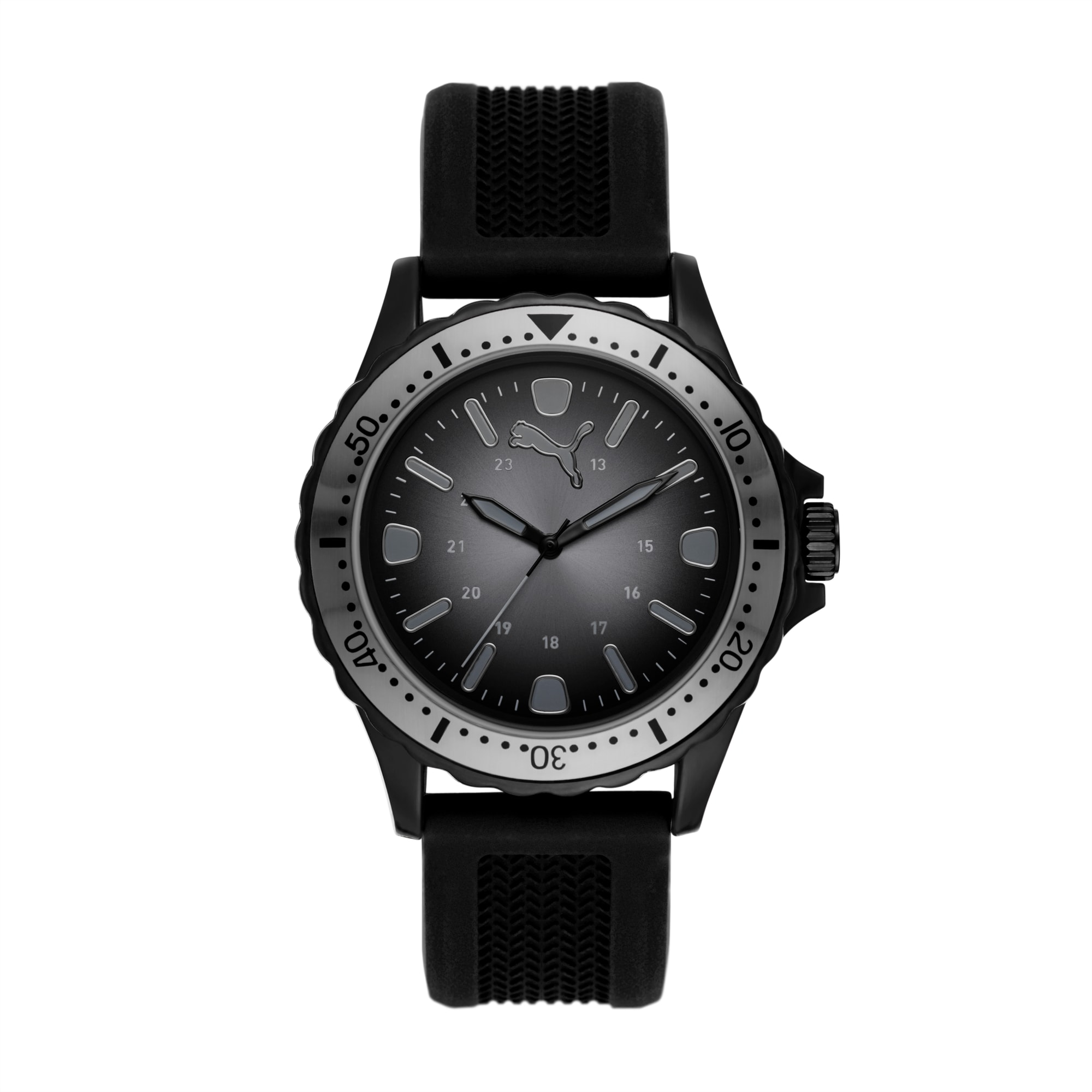 PUMA 10 Three Hand Black Silicone Watch PUMA