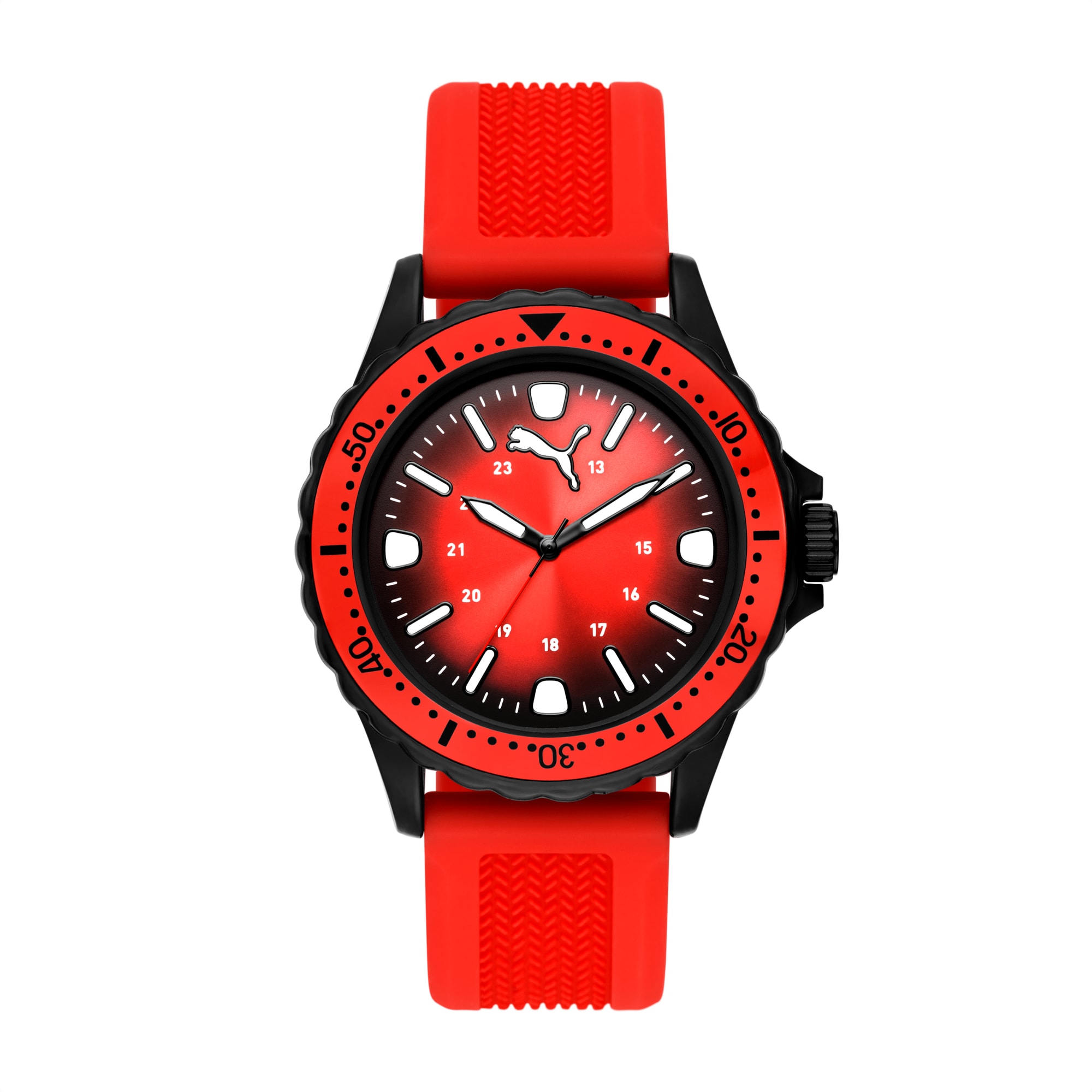 Reloj PUMA 10 de silicona con tres manecillas color rojo PUMA