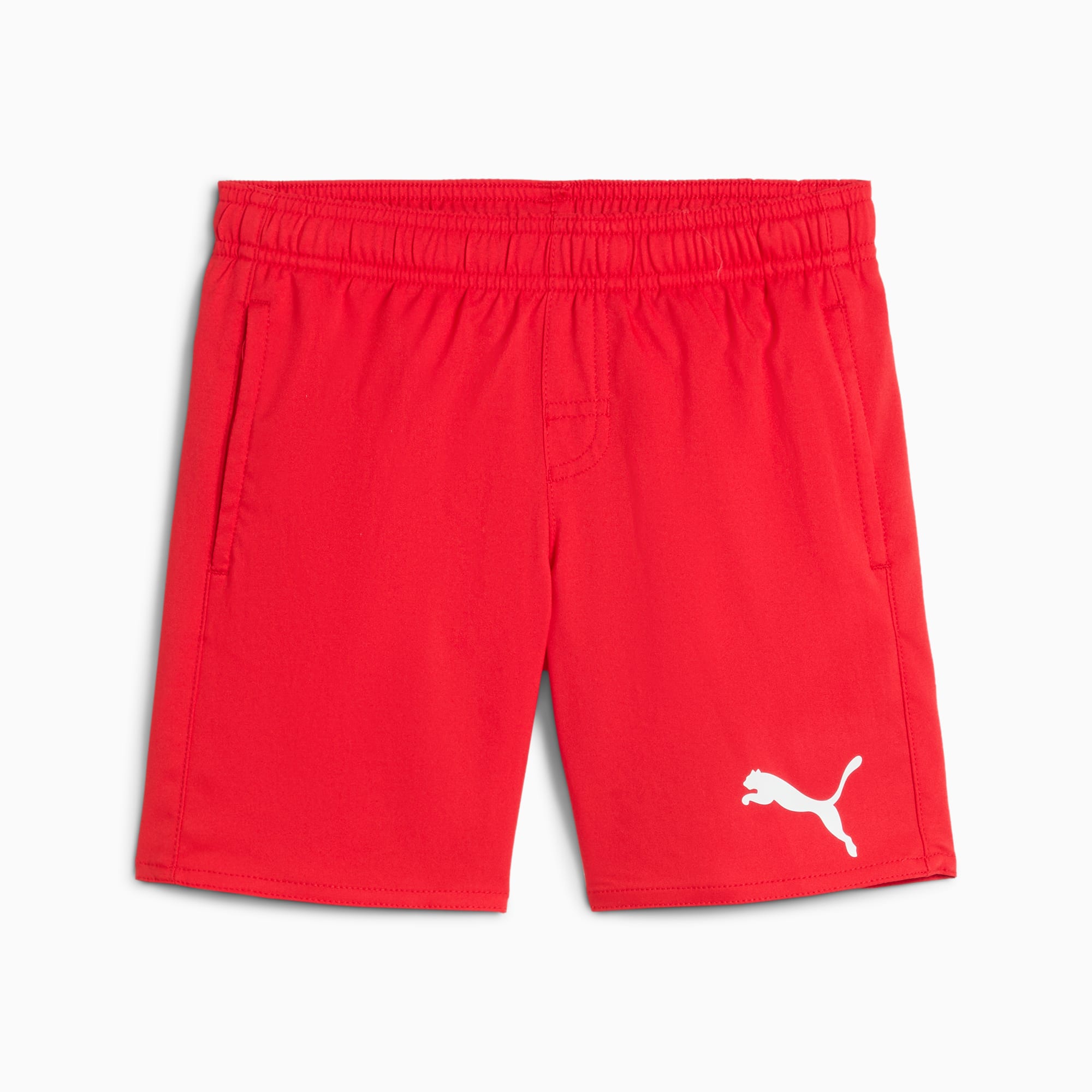 PUMA Boys' Mid-Cut Swim Shorts, red, large