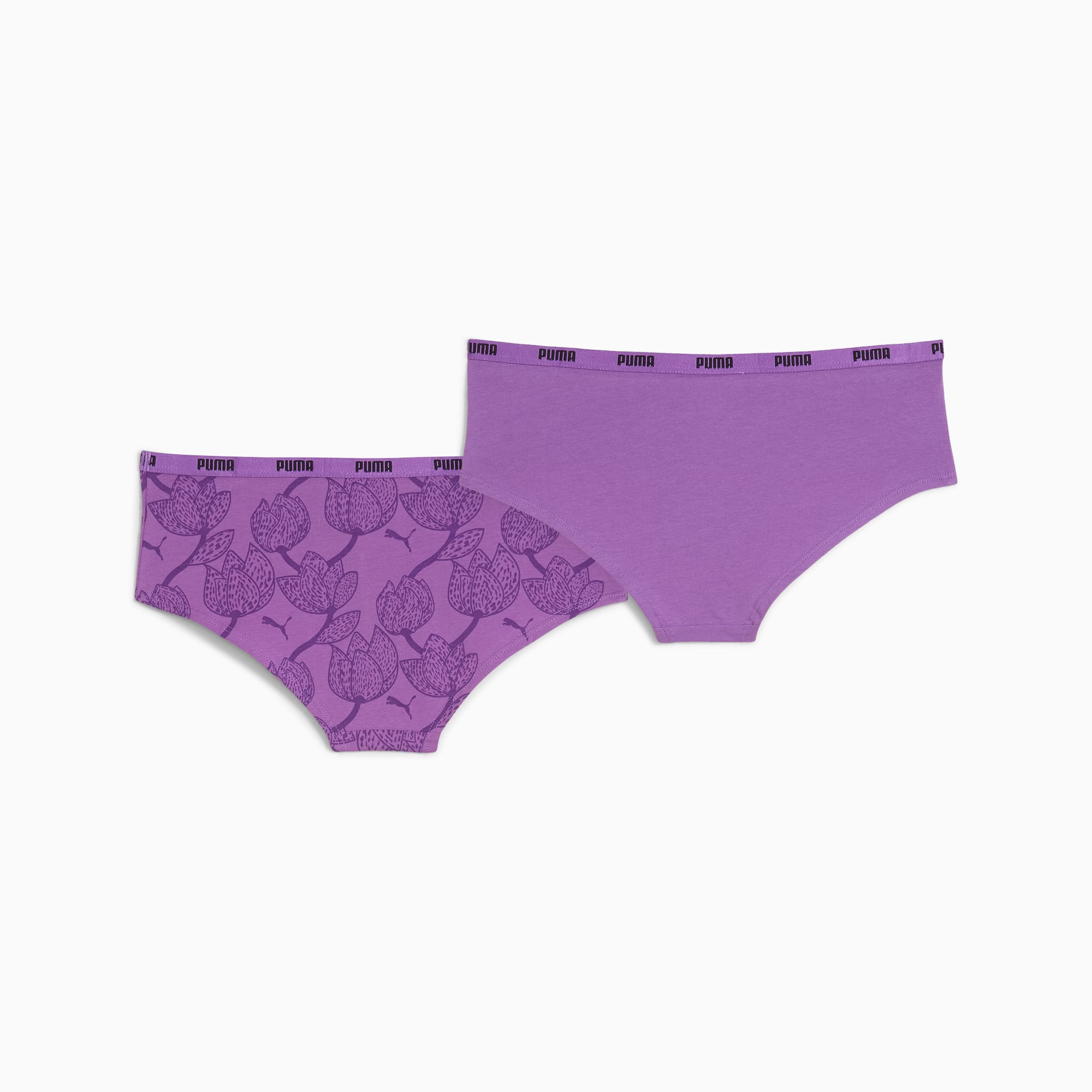 PUMA Women's Hipsters 2 pack, purple, large
