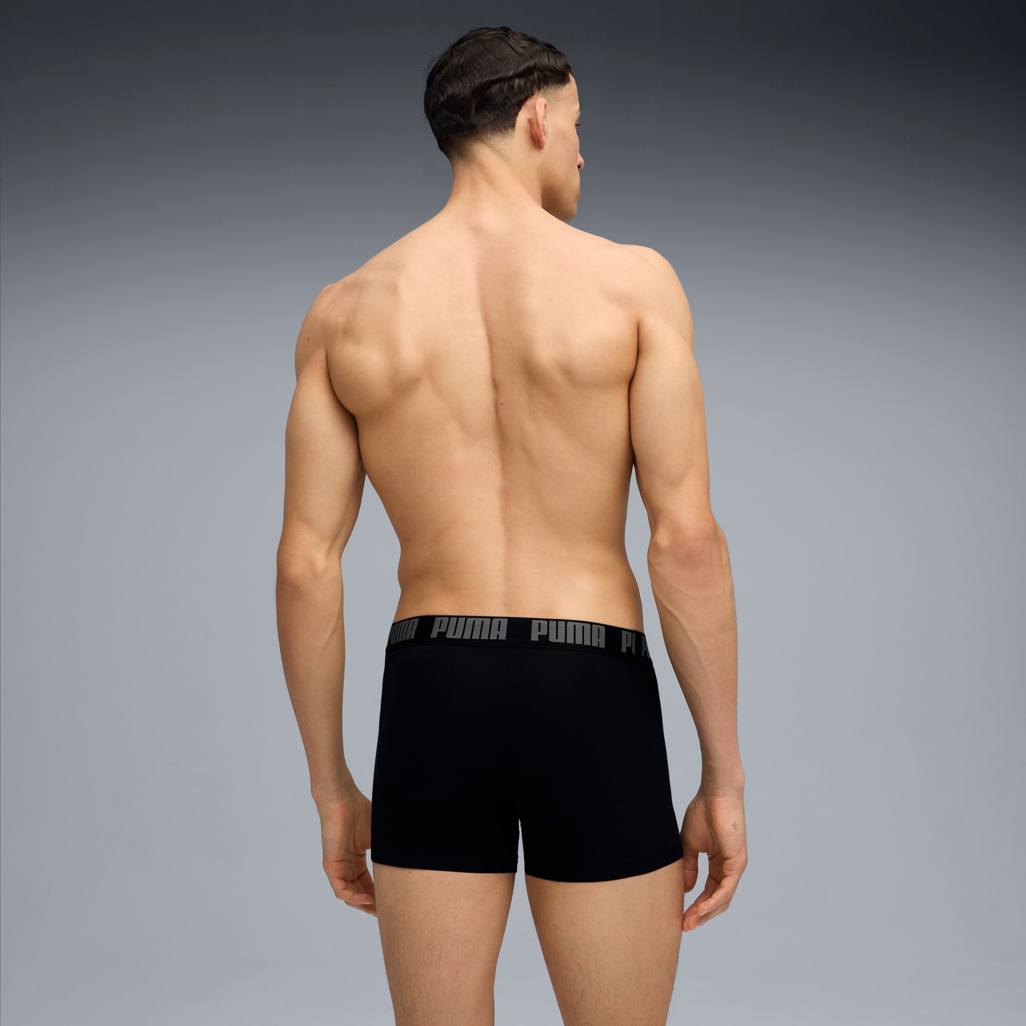 PUMA boxershort voor heren, set van 2 stuks, GREY MELANGE / BLACK, large