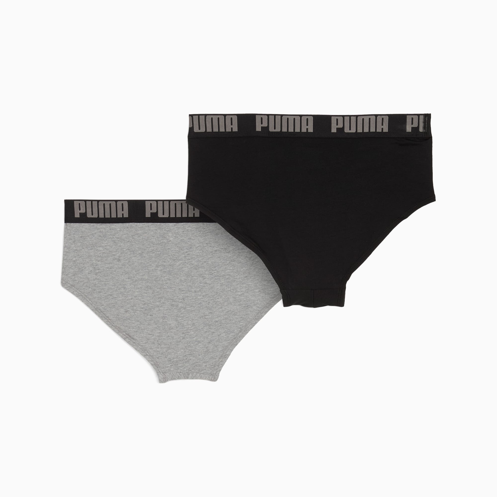 Slip PUMA da uomo in confezione doppia, middle grey melange / black, large