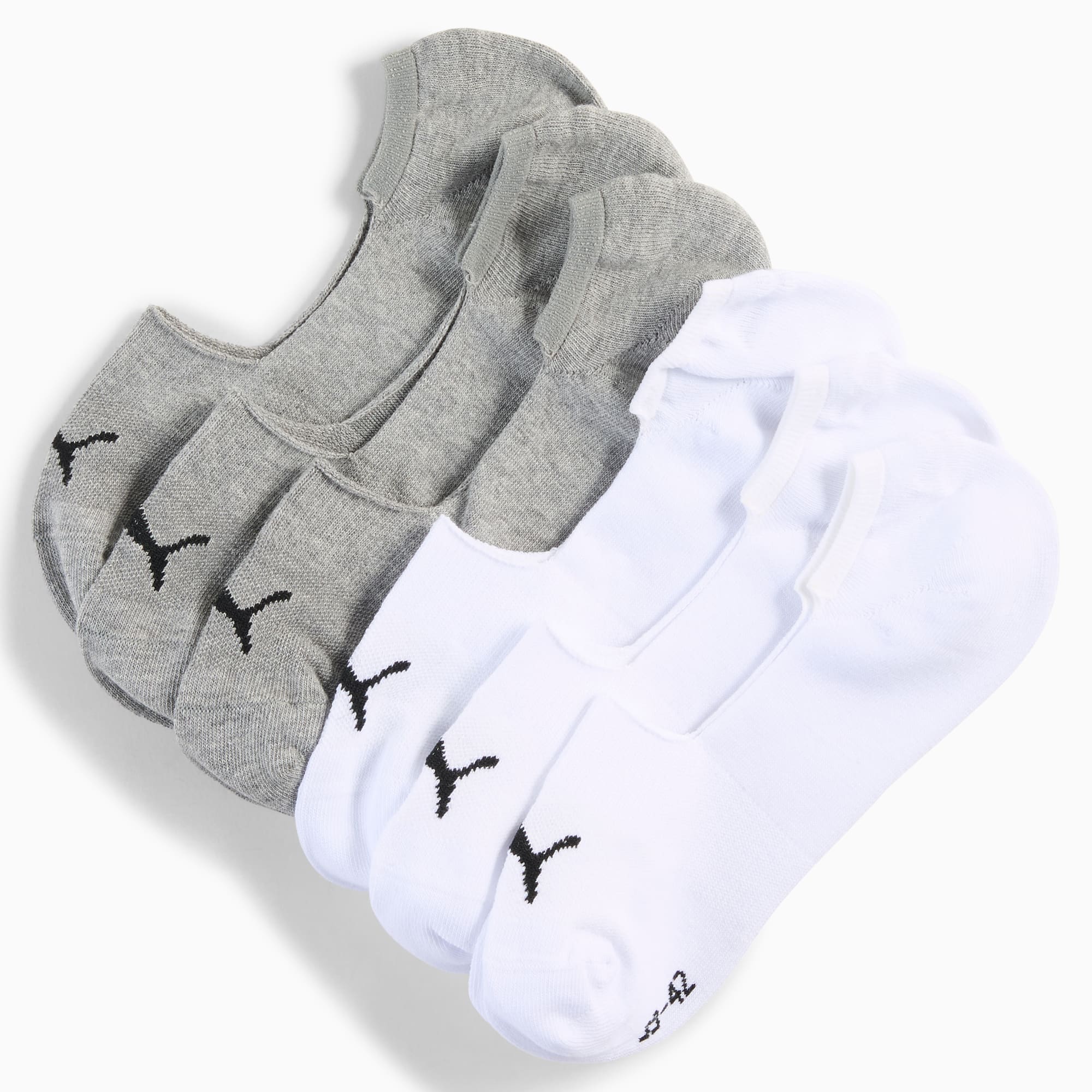 Uniseks voetjes (set van 6), white / grey, large