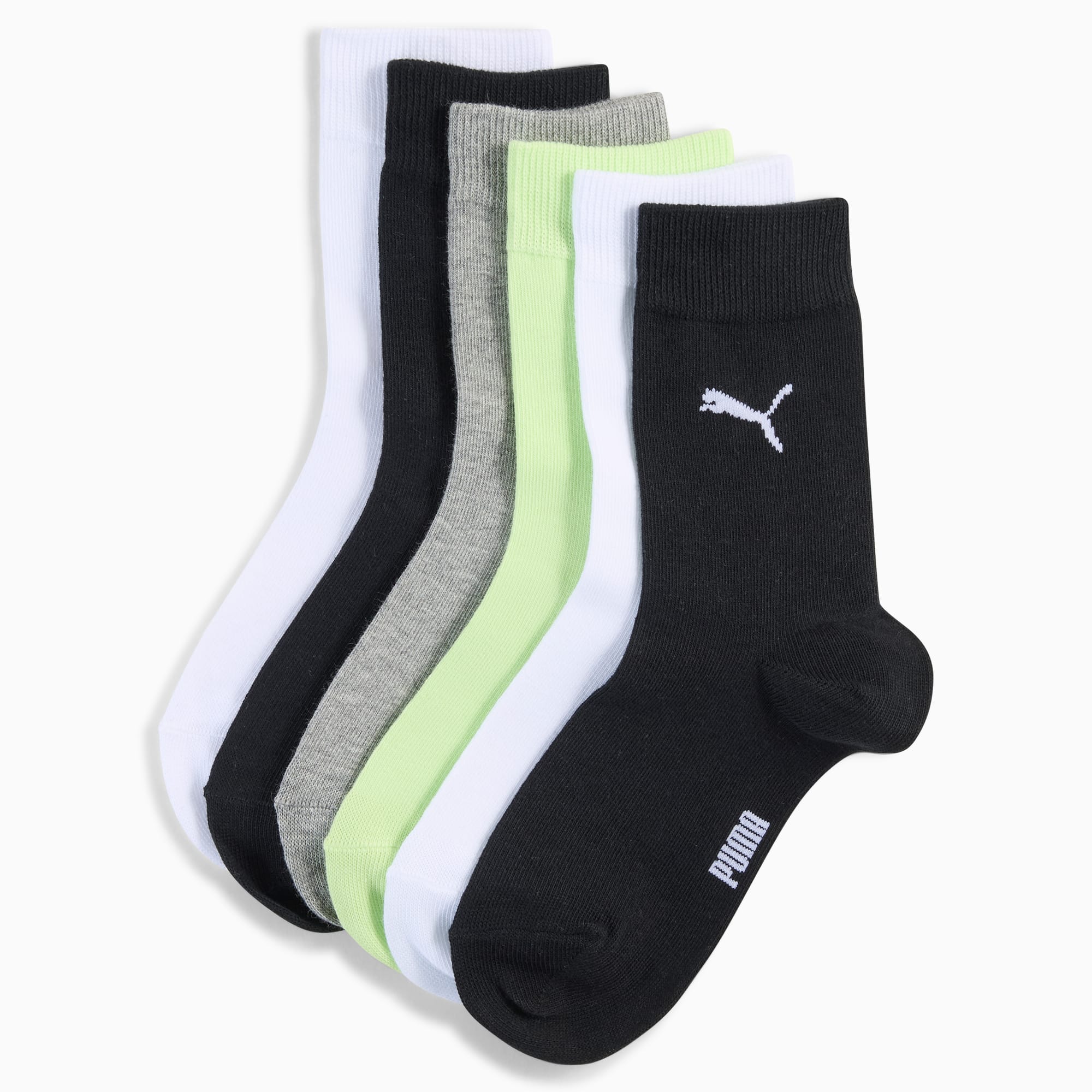 Classic Socks Youth (6-pack), Black Green Combo, large