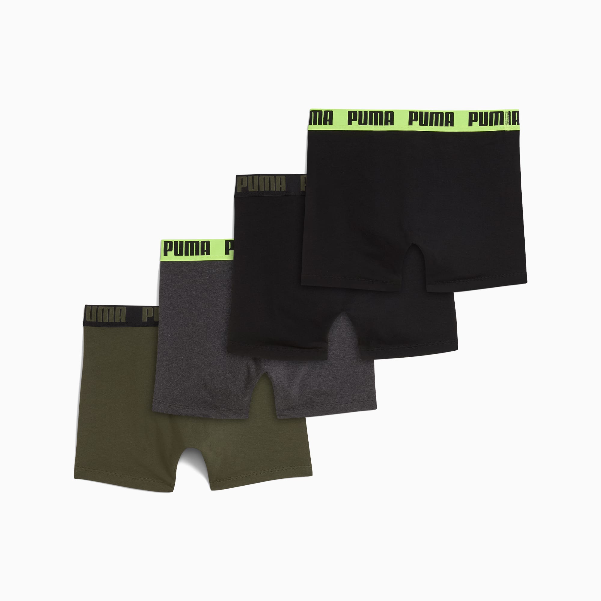 Męskie bokserki (4 pary), Green / Yellow / Black, large