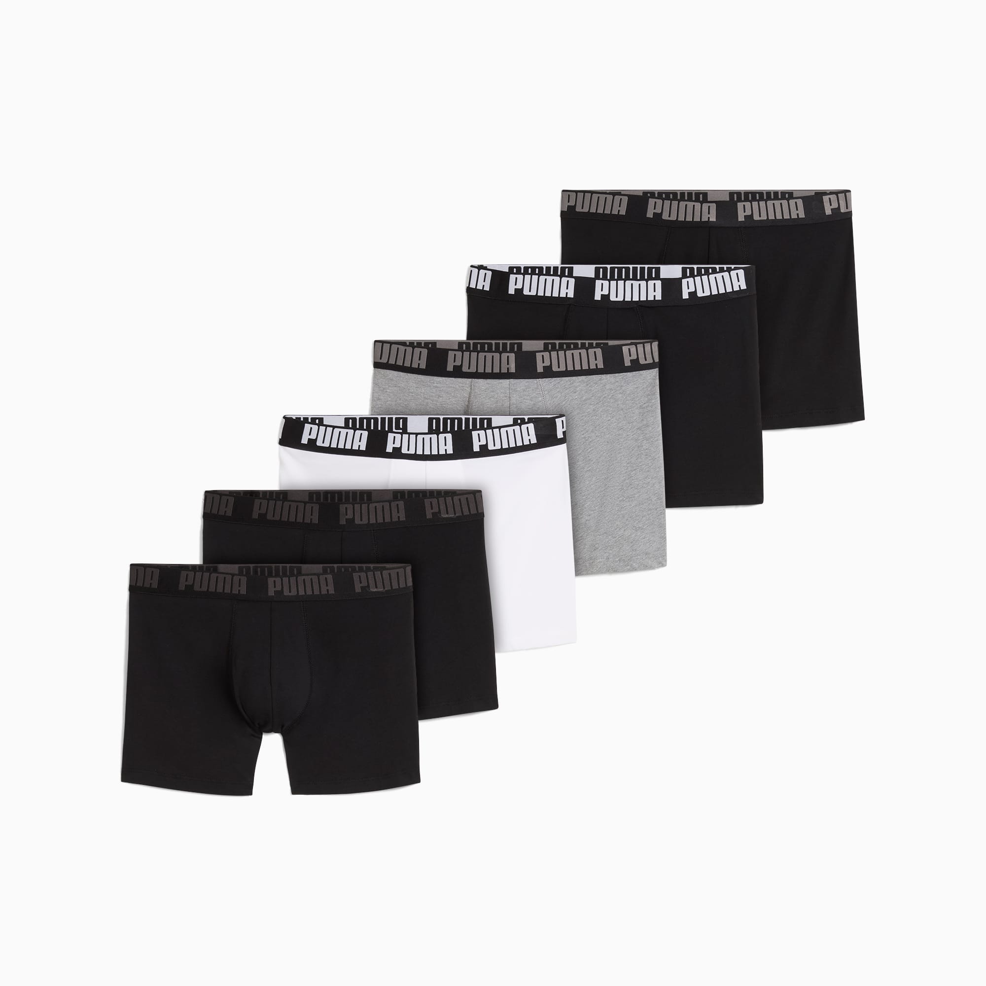 Boxer Briefs Men (6-Pack), White / Grey / Black, large