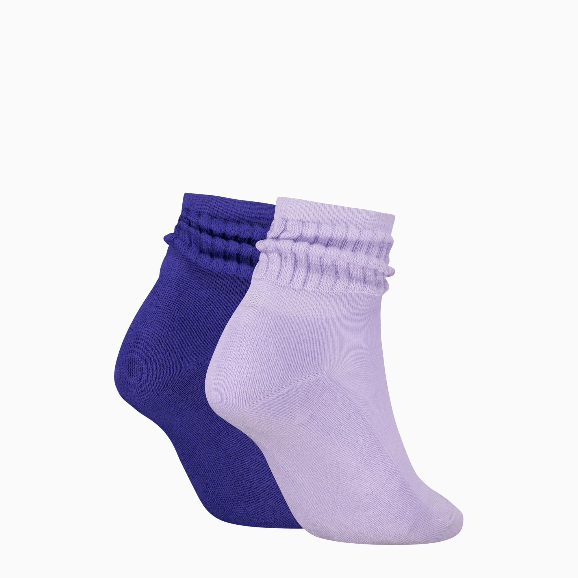 PUMA Women's Classic Short Slouch Socks 2 pack, purple combo, large
