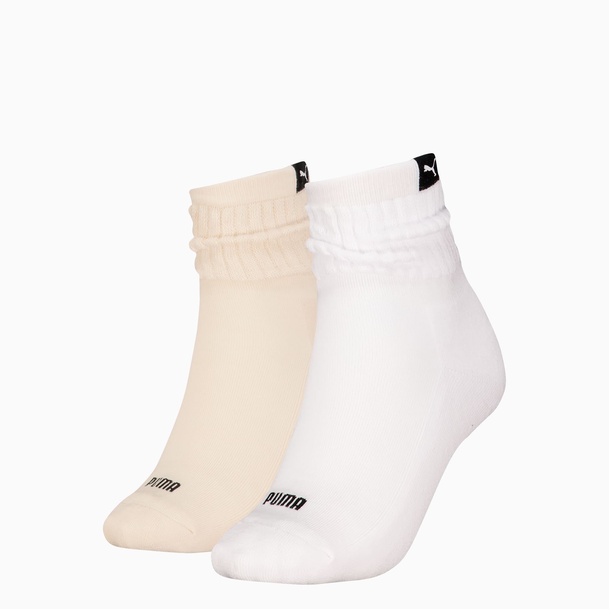 PUMA Women's Classic Short Slouch Socks 2 pack, sand combo, large