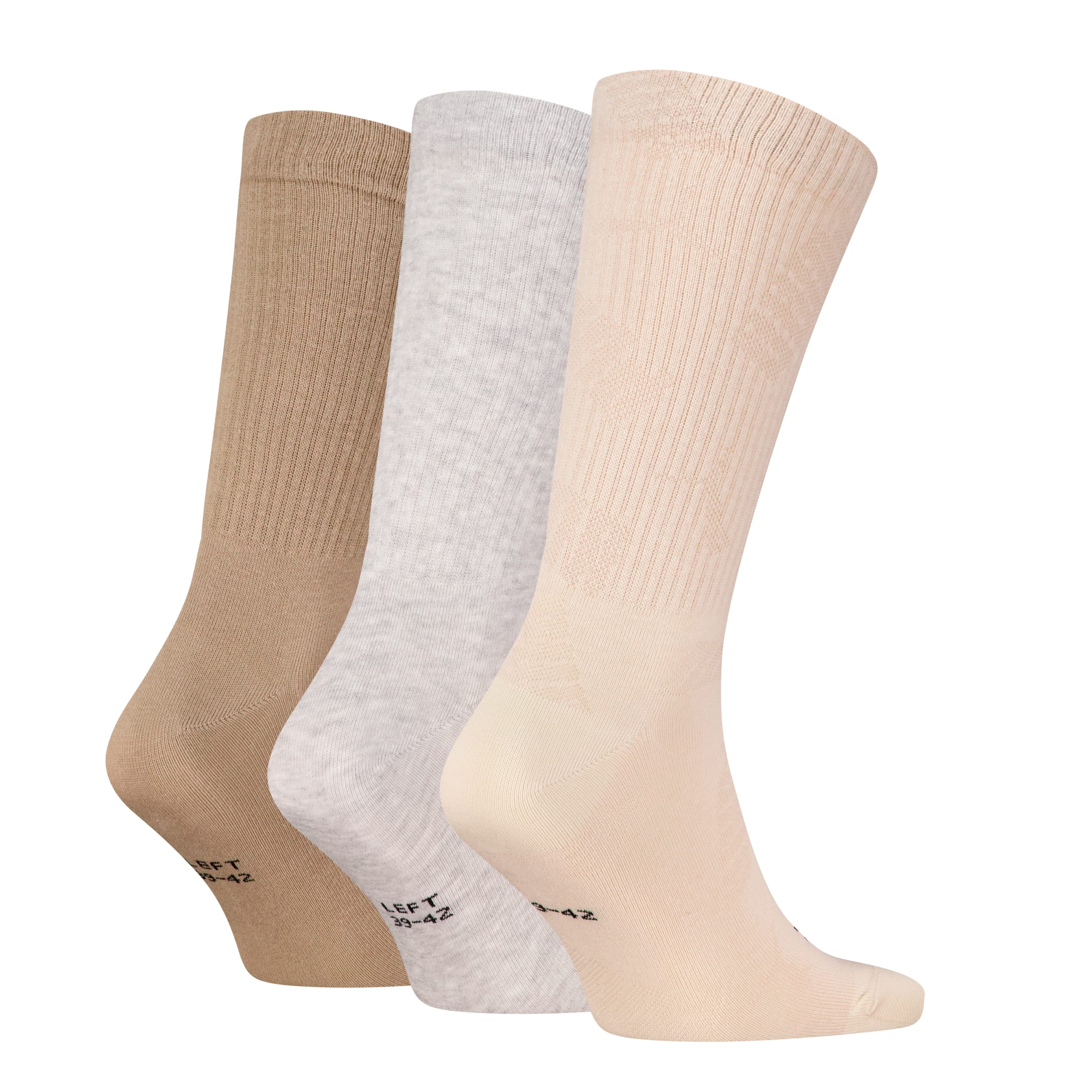 PUMA Unisex Crew Socks 3 pack, sand combo, large