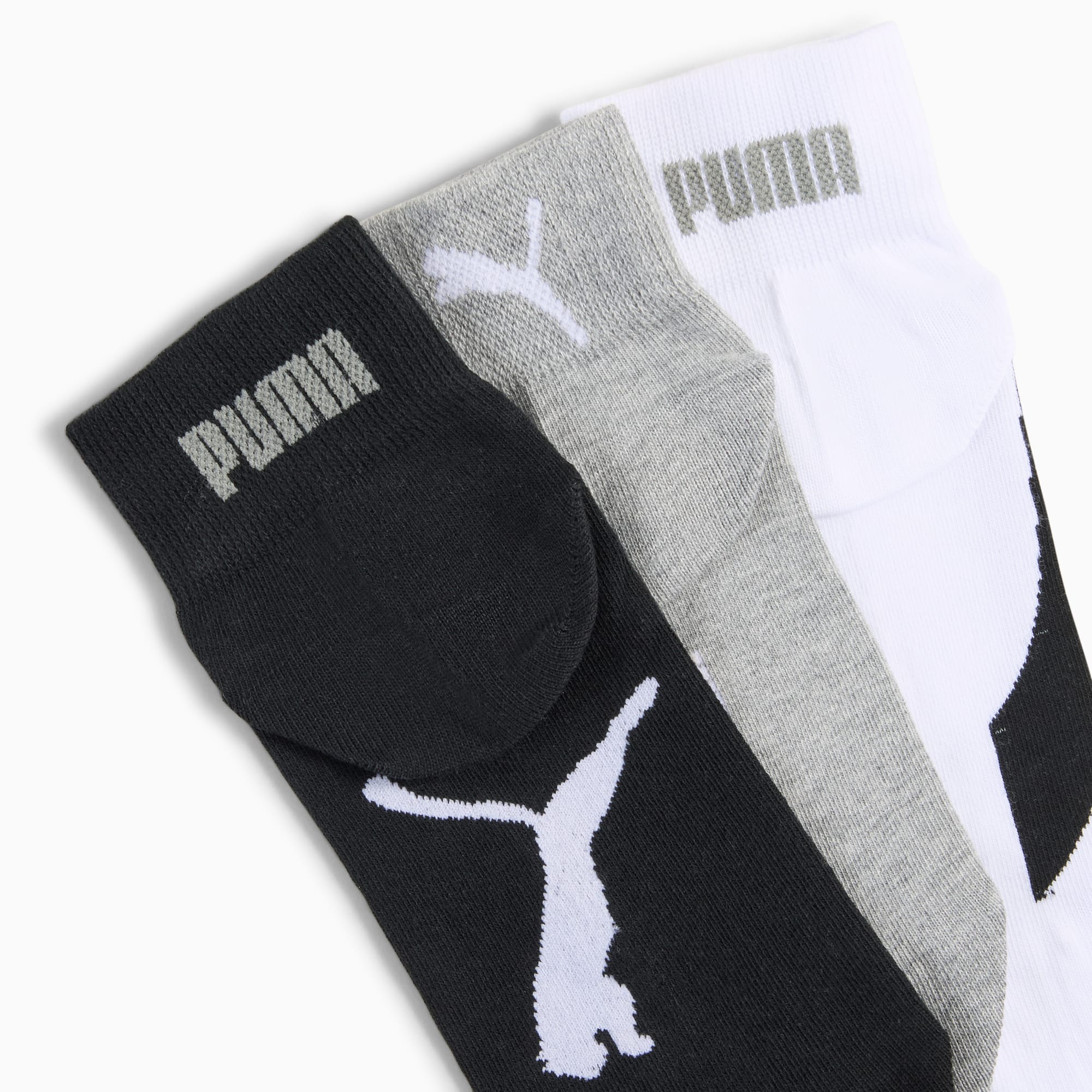 Quarter Socks Unisex (3-pack), white / grey / black, large