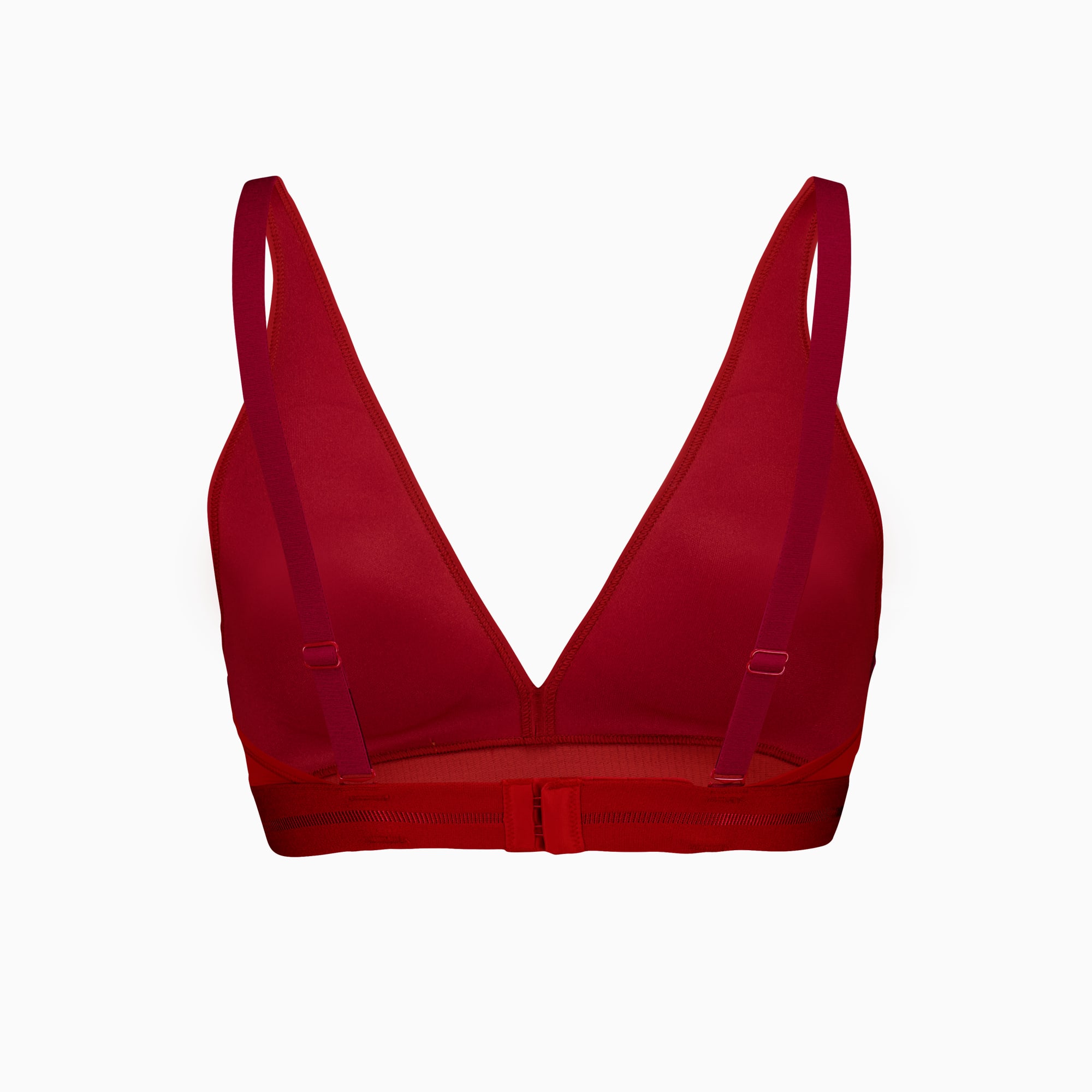 PUMA Women's Padded Triangle Top, Burgundy, large