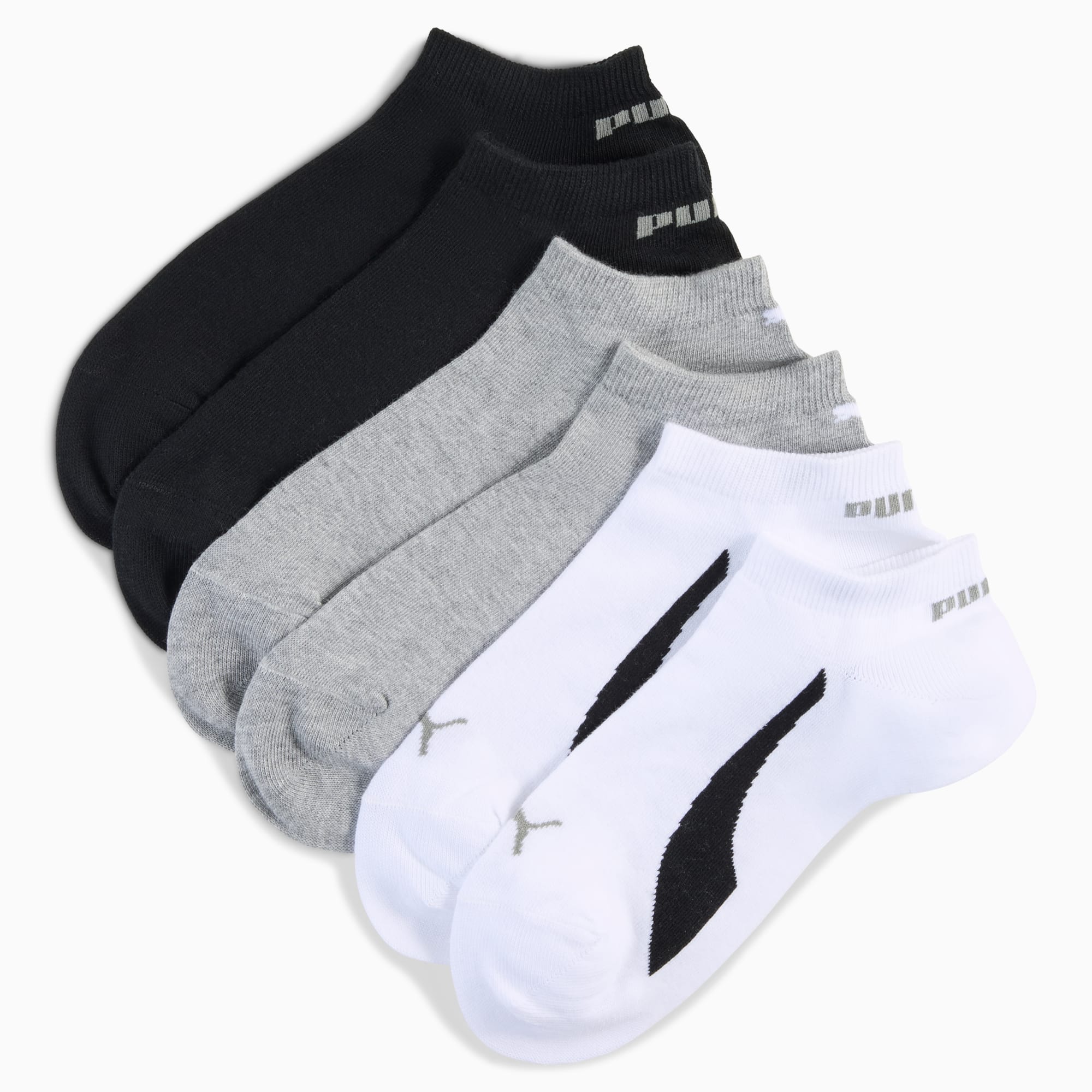 Cushioned Sneaker Socks Unisex (3-pack), white / grey / black, large