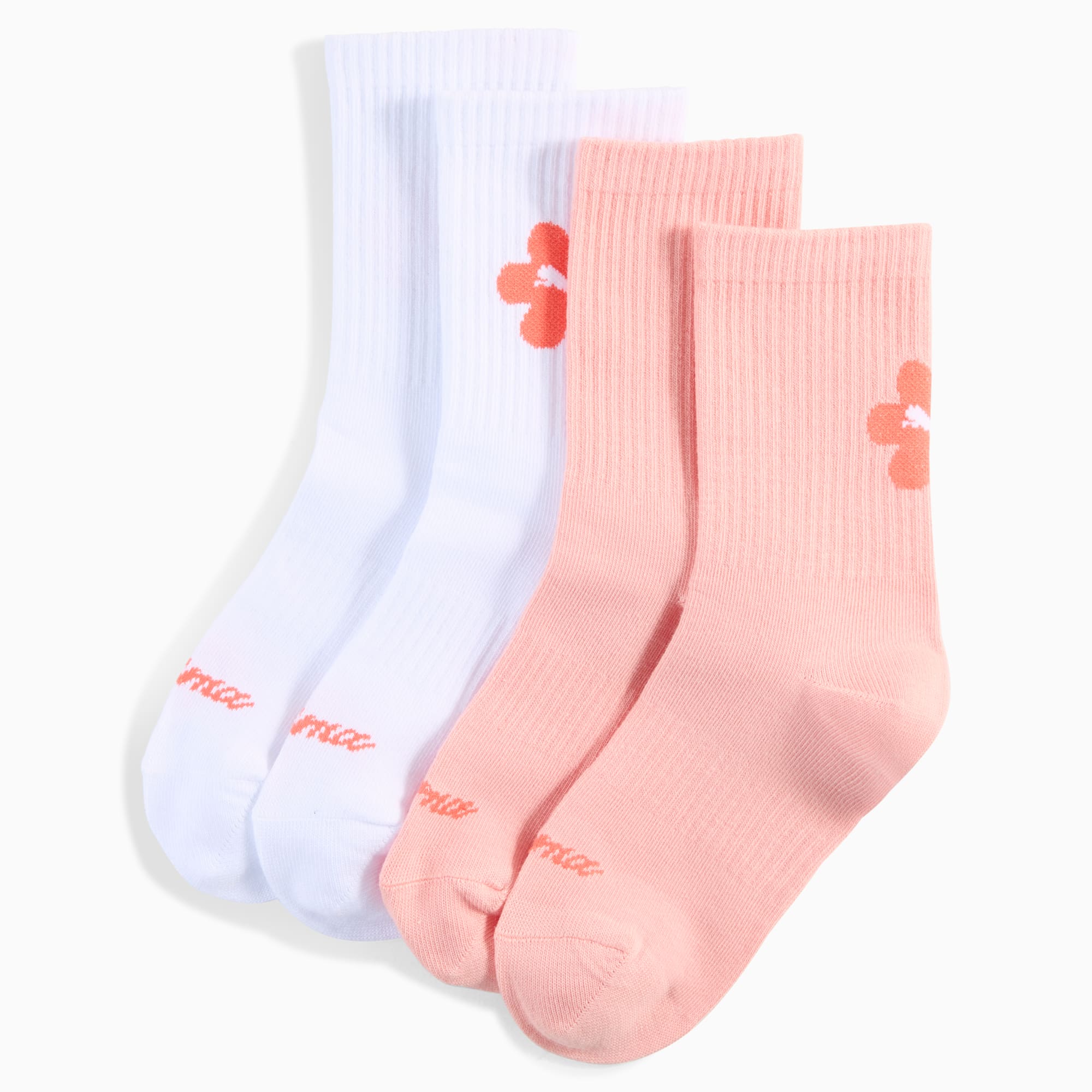 Klassieke sokken voor jongeren (set van 2), white / pink, large