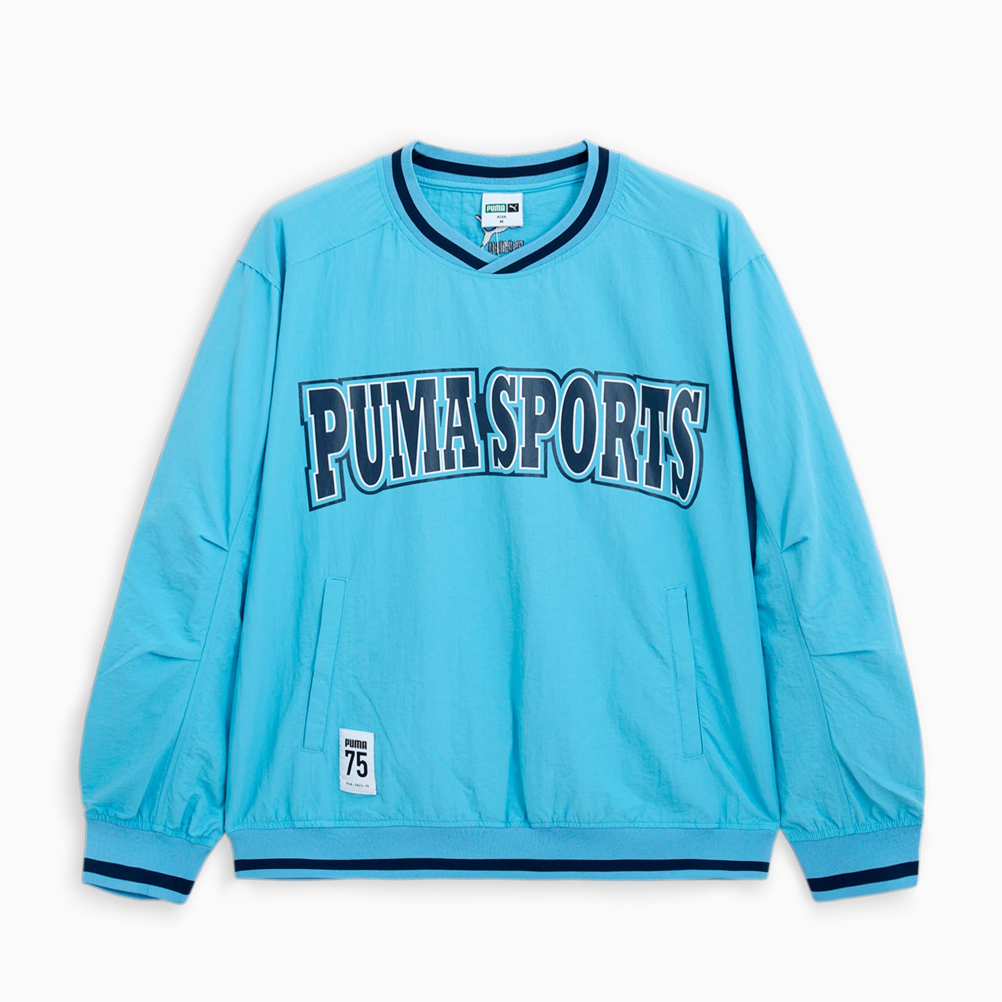 V br PUMA TEAM Woven V Neck Pullover