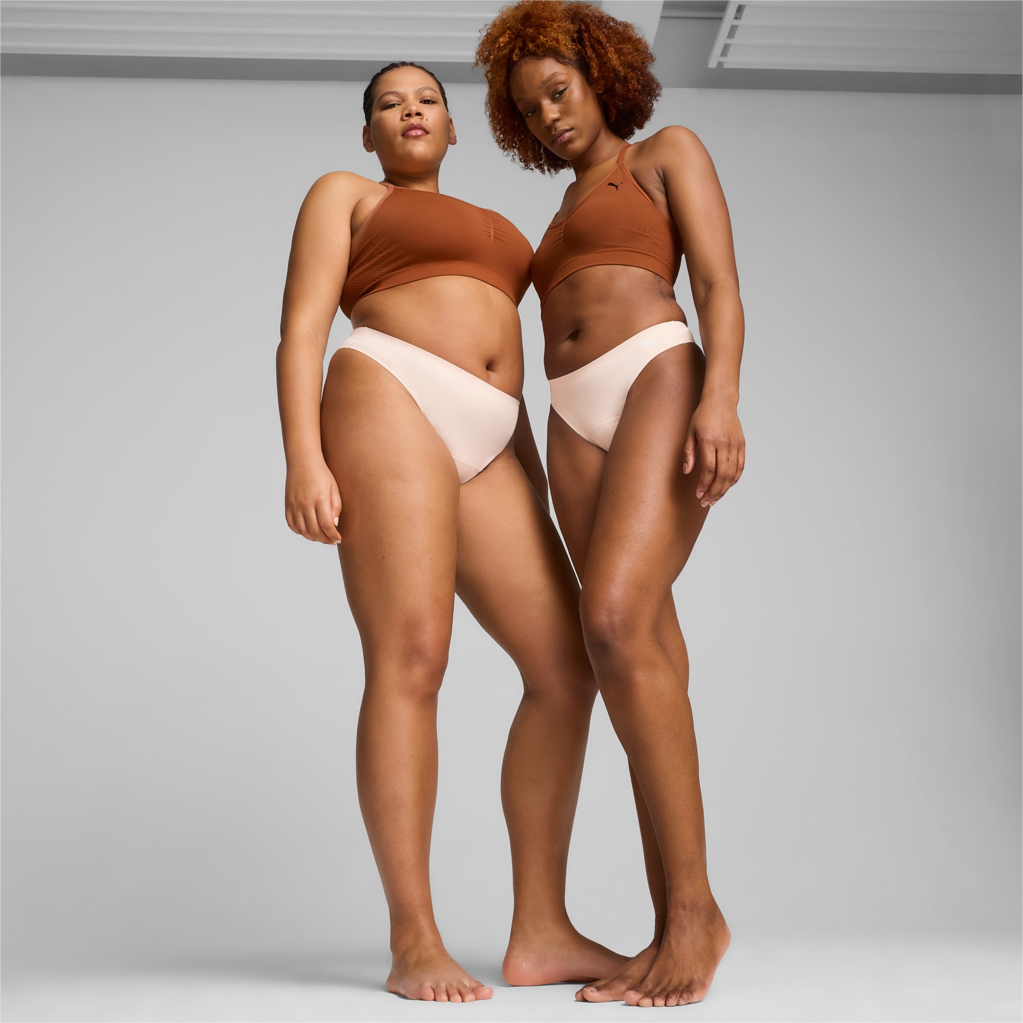 PUMA x Modibodi Seamfree Active Thong Light-Moderate, Mist Pink, large