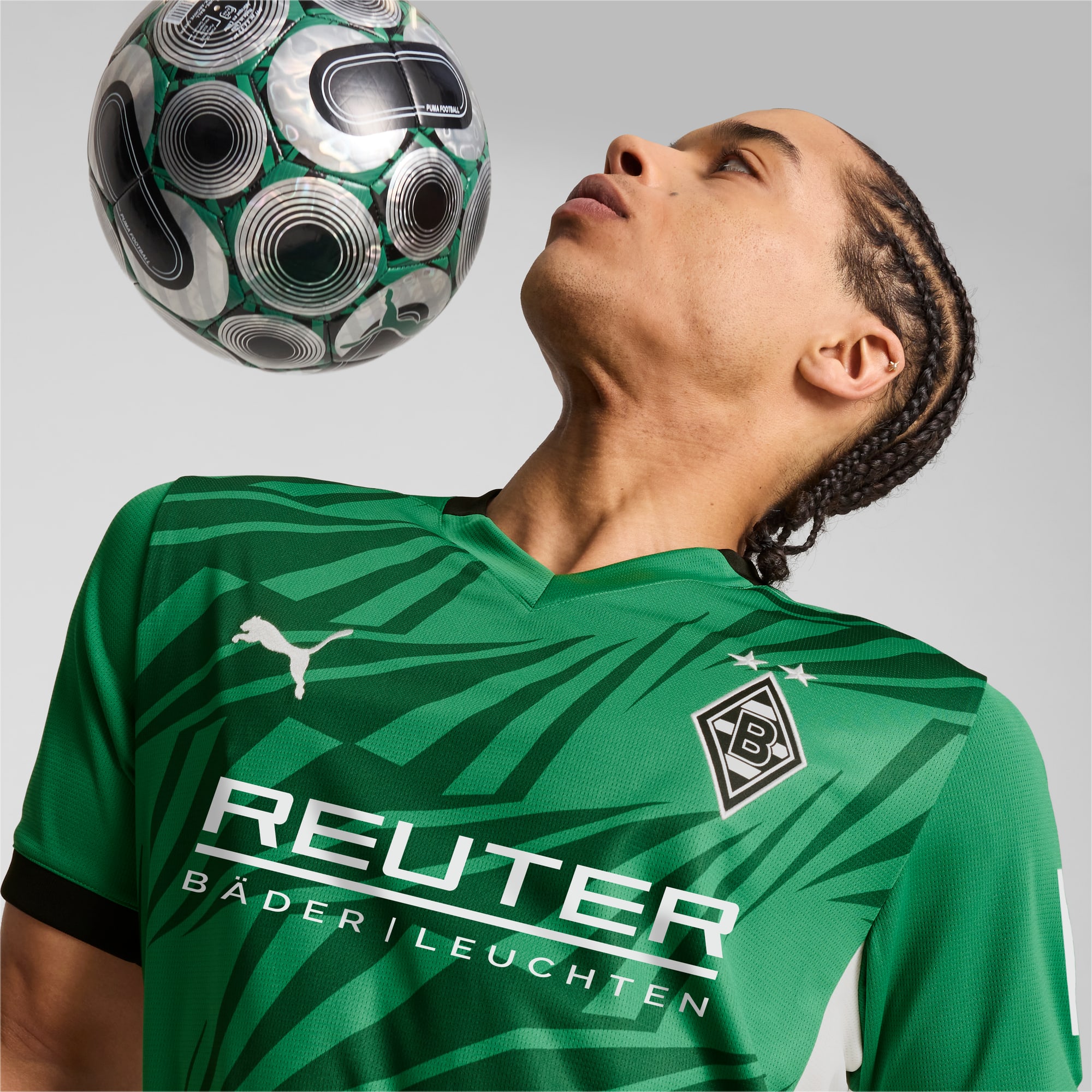 Borussia Mönchengladbach 24/25 Away Jersey Men, Archive Green-PUMA White, large