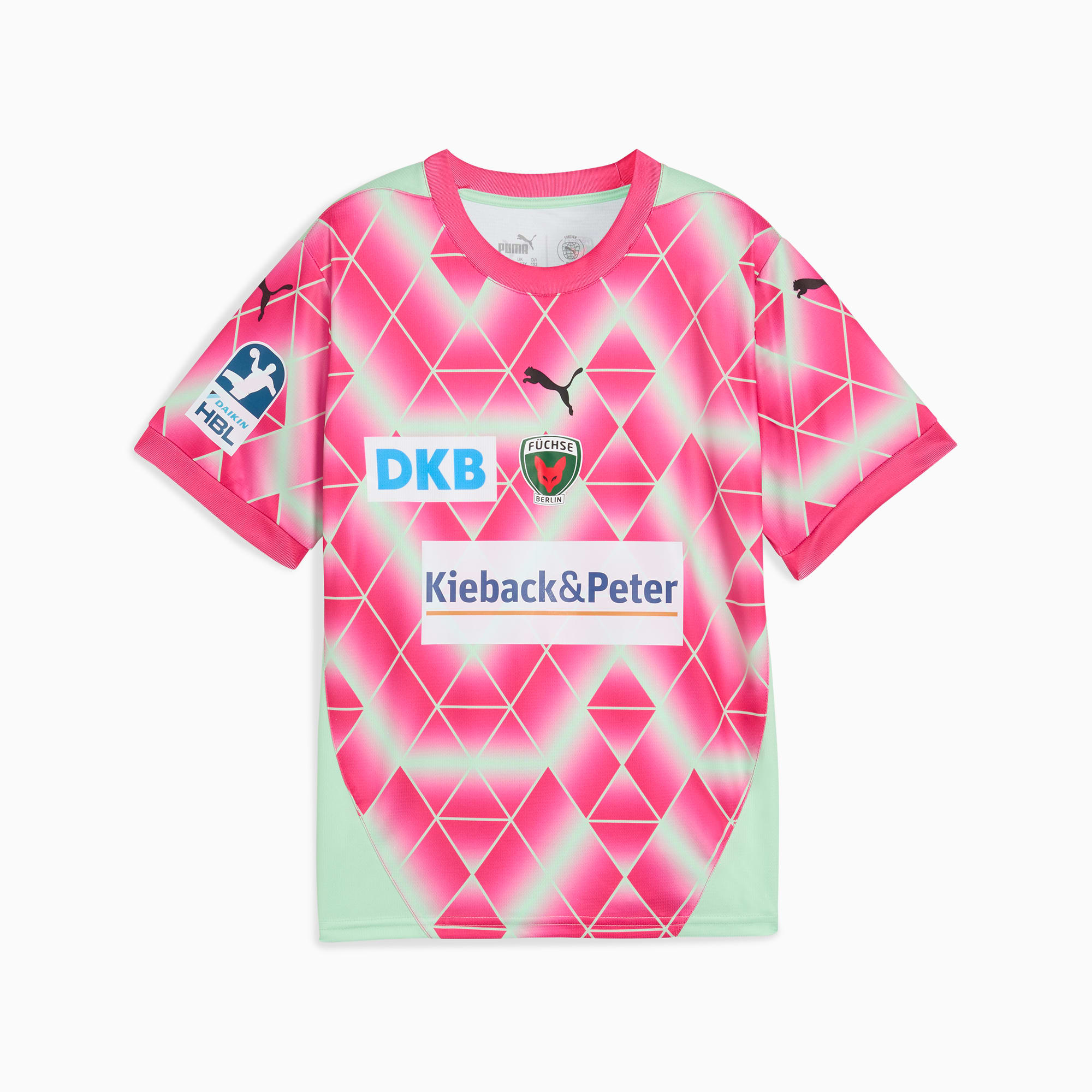 Füchse Berlin 24/25 Away Jersey Youth, Fresh Mint-PUMA Pink, large