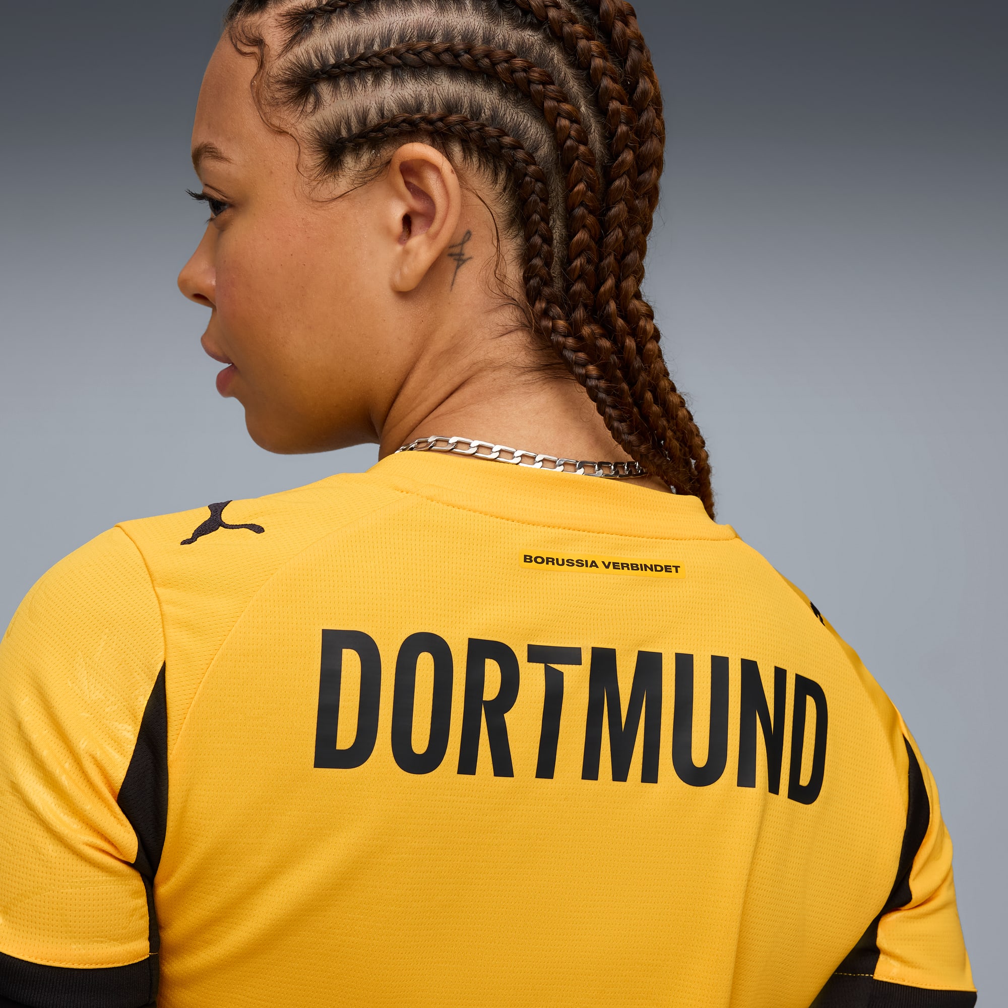 Damska koszulka pucharowa Borussia Dortmund 25/26, Yellow Sizzle-PUMA Black, large