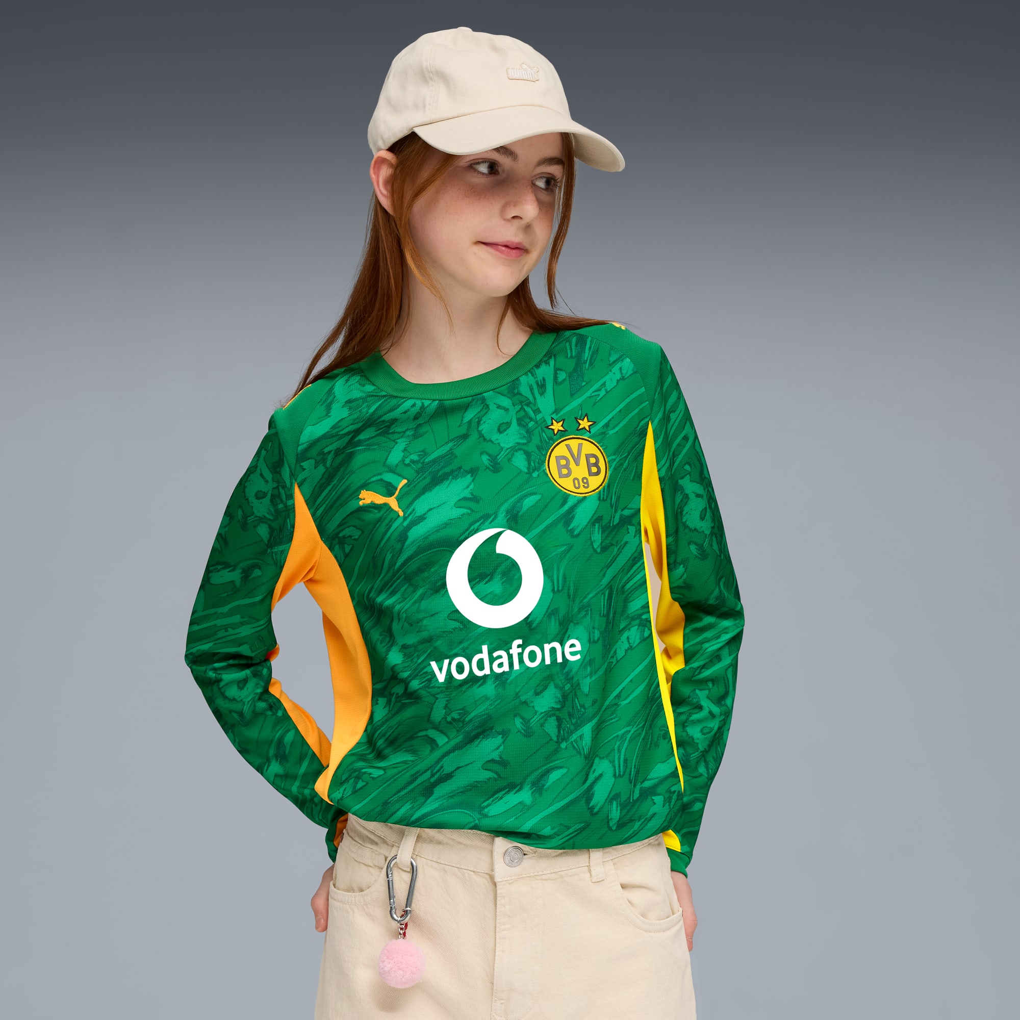 Borussia Dortmund 25/26 Goalkeeper Long Sleeve Jersey Youth, Archive Green-Intense Orange, large